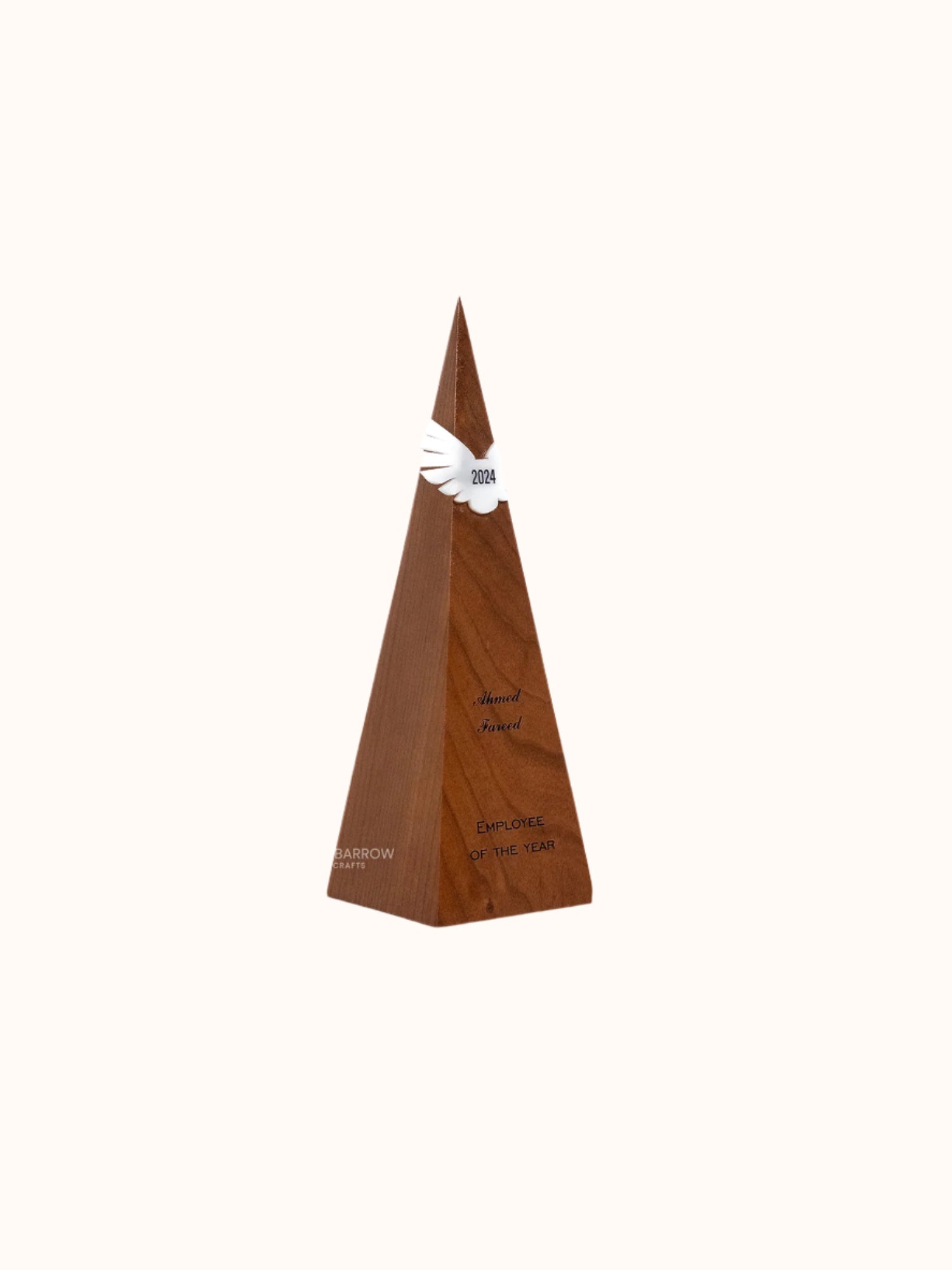 Wooden Triangular Award with Custom Engraving