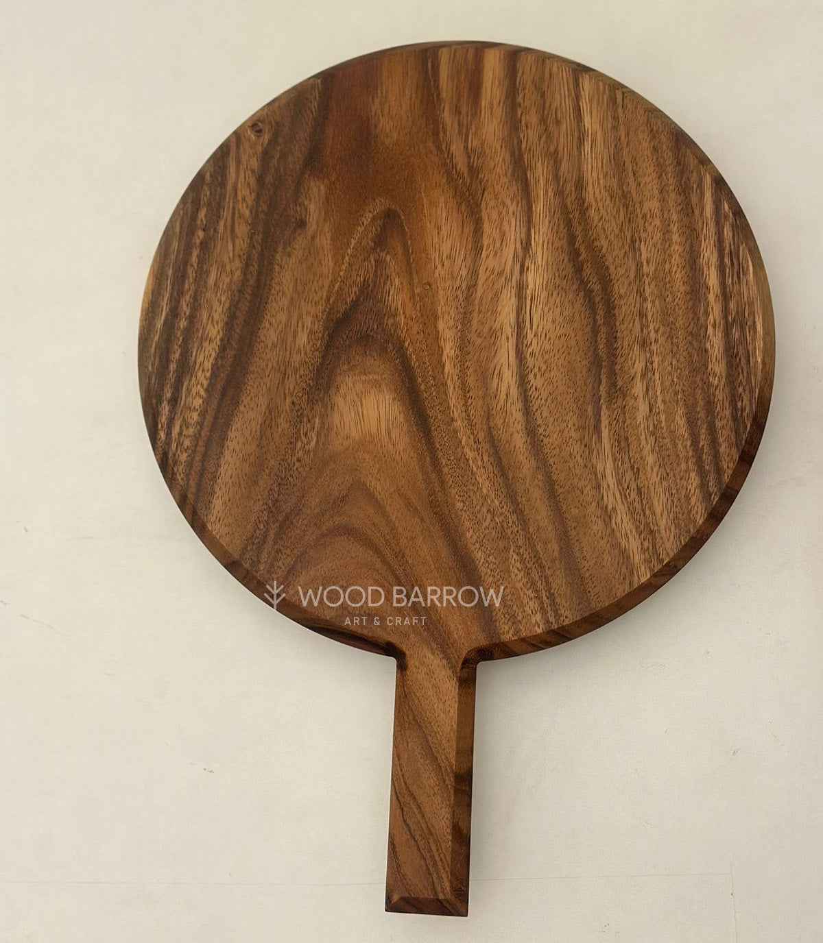 Round Wood Serving/Cutting Board with Handle