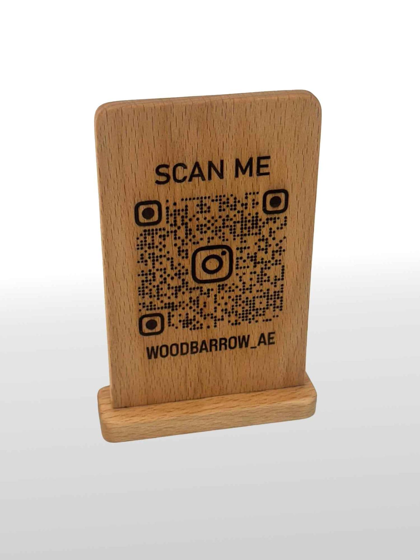 Customizable Wooden Engraved QR Pluck