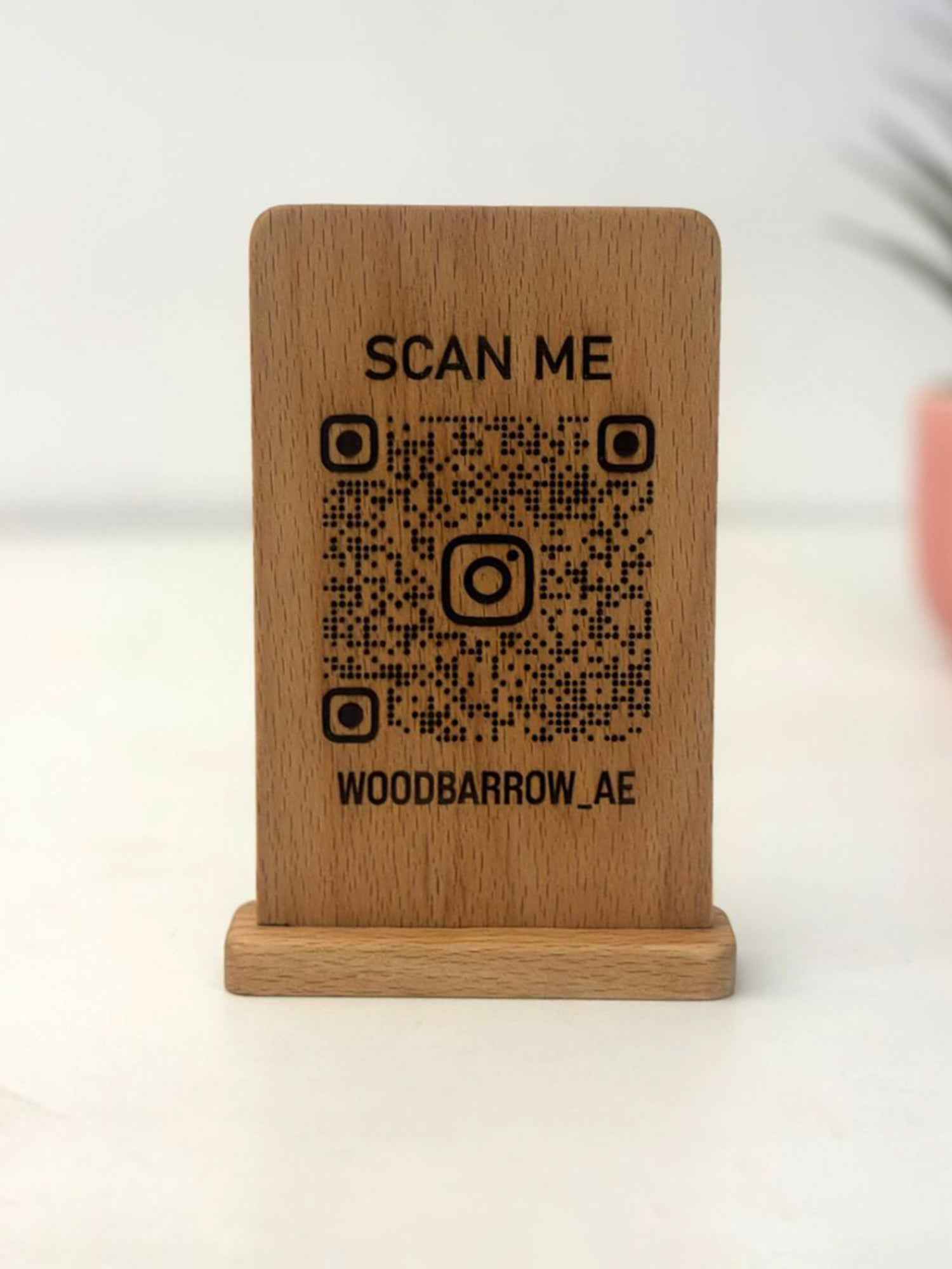 Customizable Wooden Engraved QR Pluck
