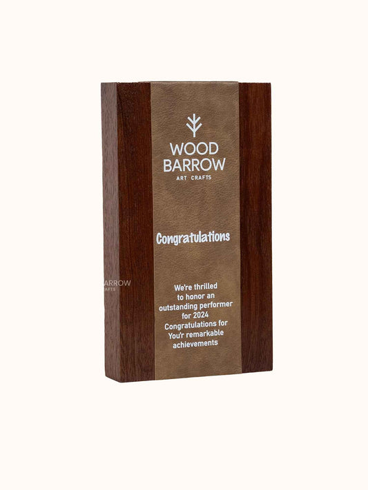 Custom Wooden Momento with Luxurious Leather Covering