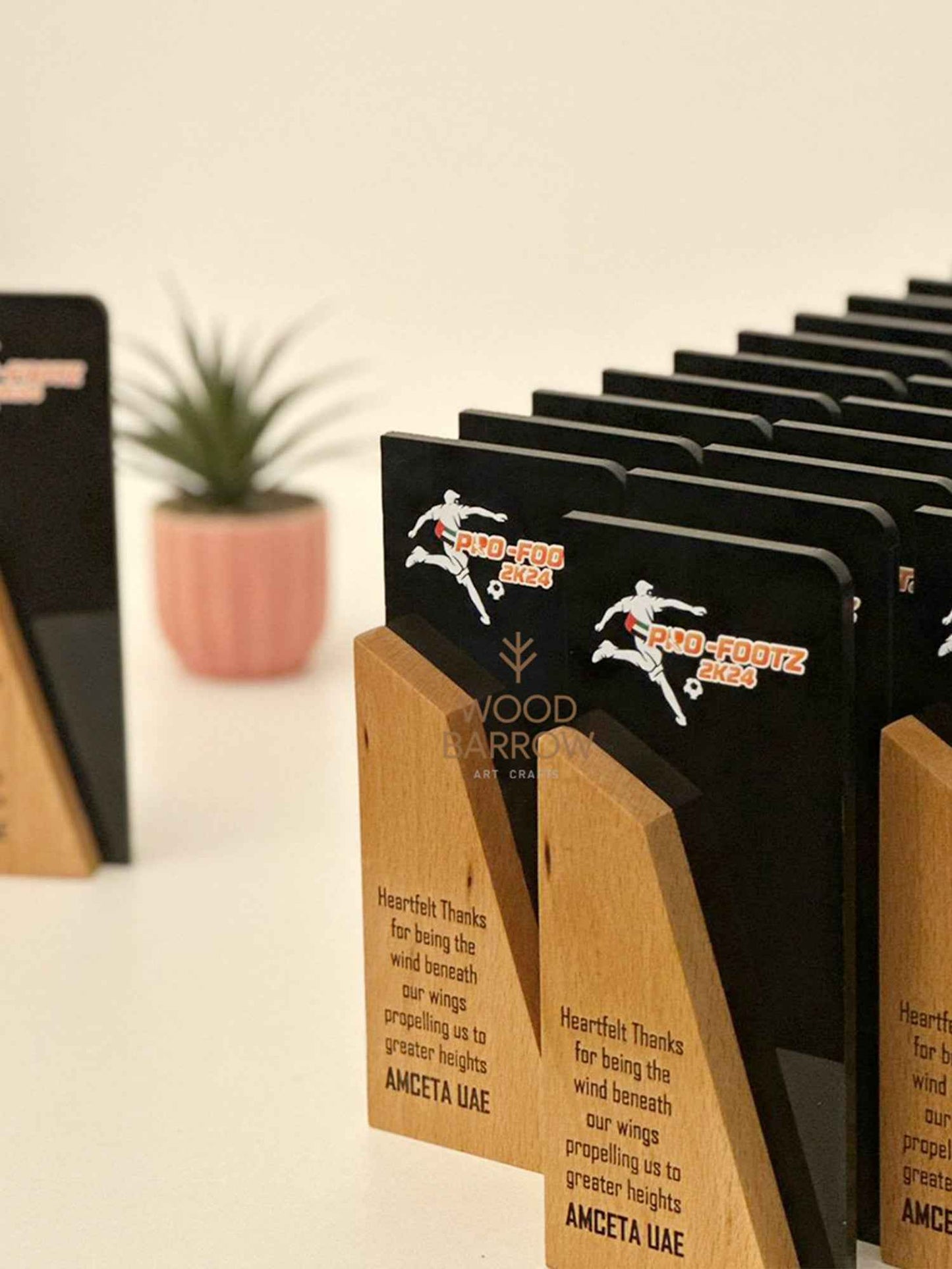 Exquisite Wooden and Acrylic Trophy: Handcrafted Excellence from UAE