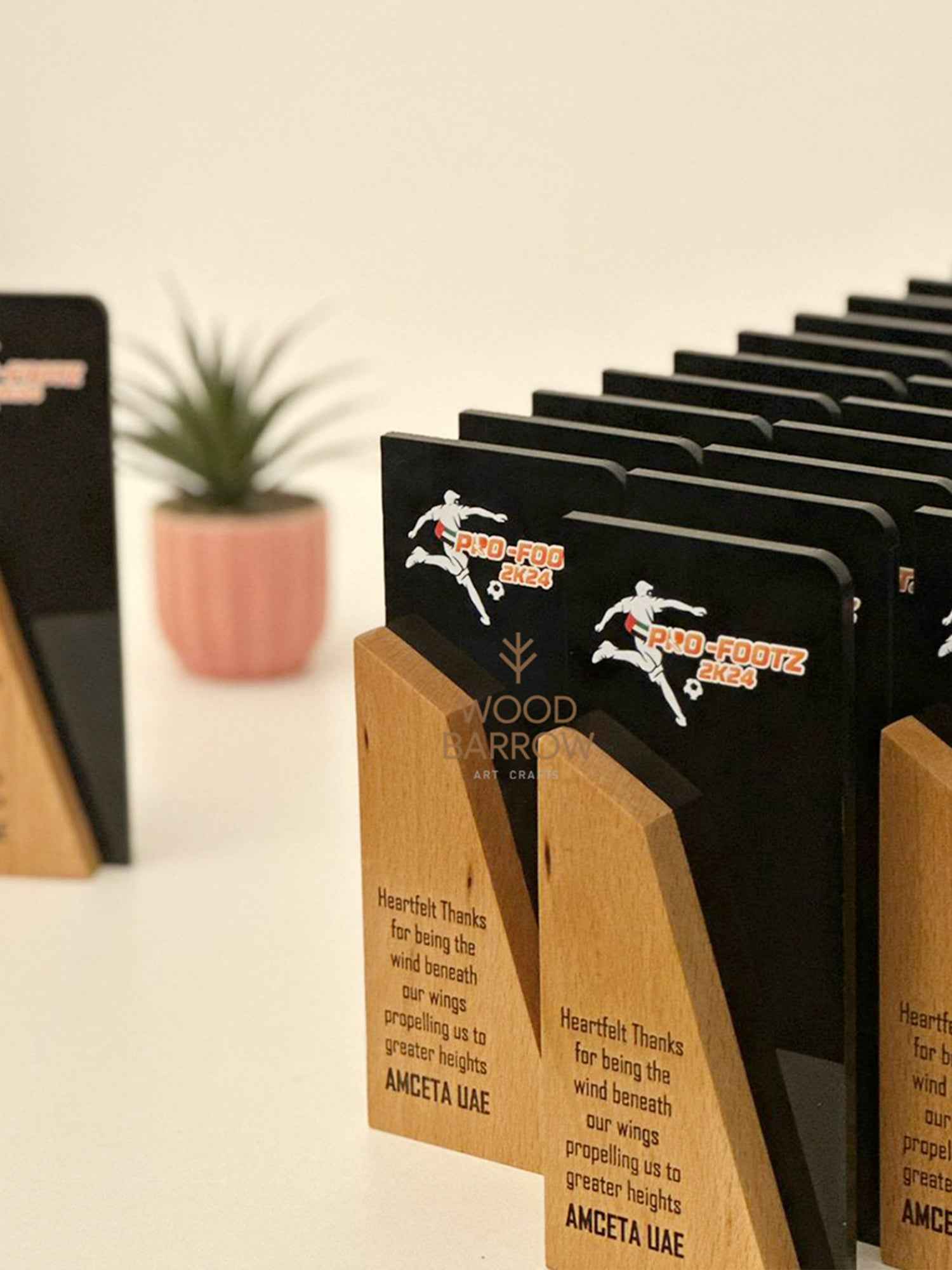 Exquisite Wooden and Acrylic Trophy: Handcrafted Excellence from UAE