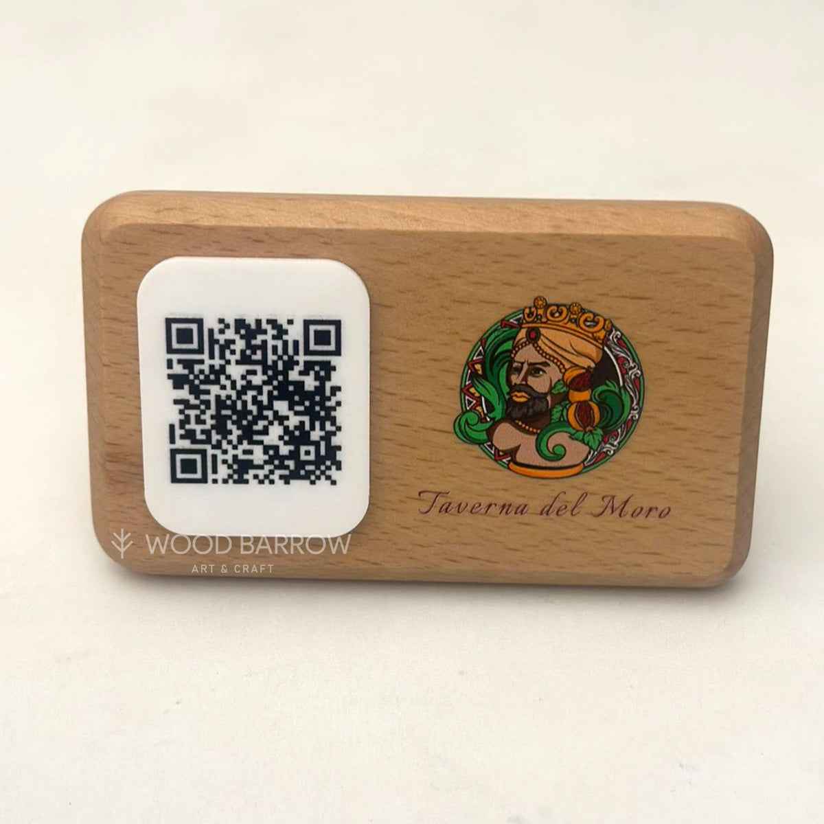 Wooden QR Stand with Logo Prints