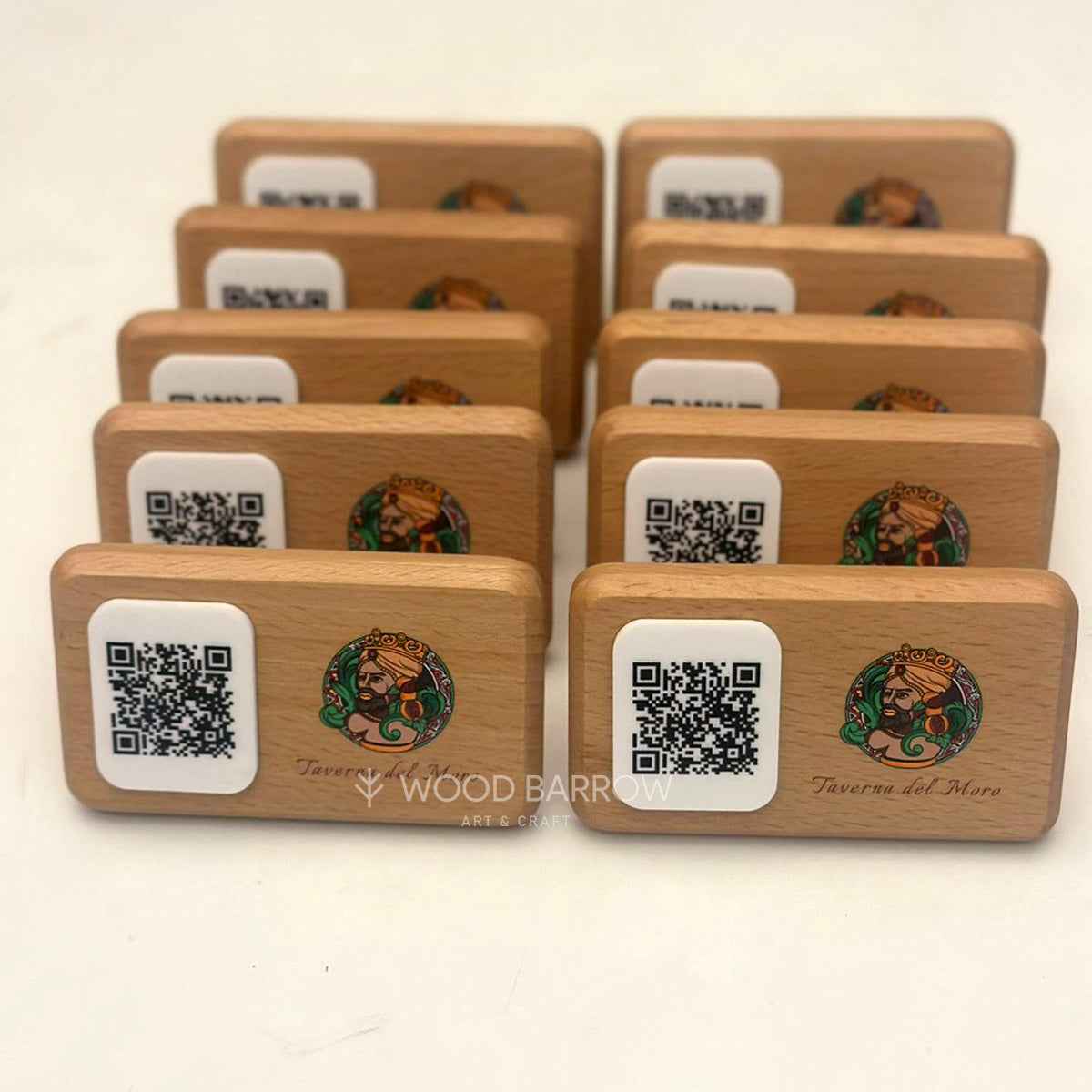 Wooden QR Stand with Logo Prints