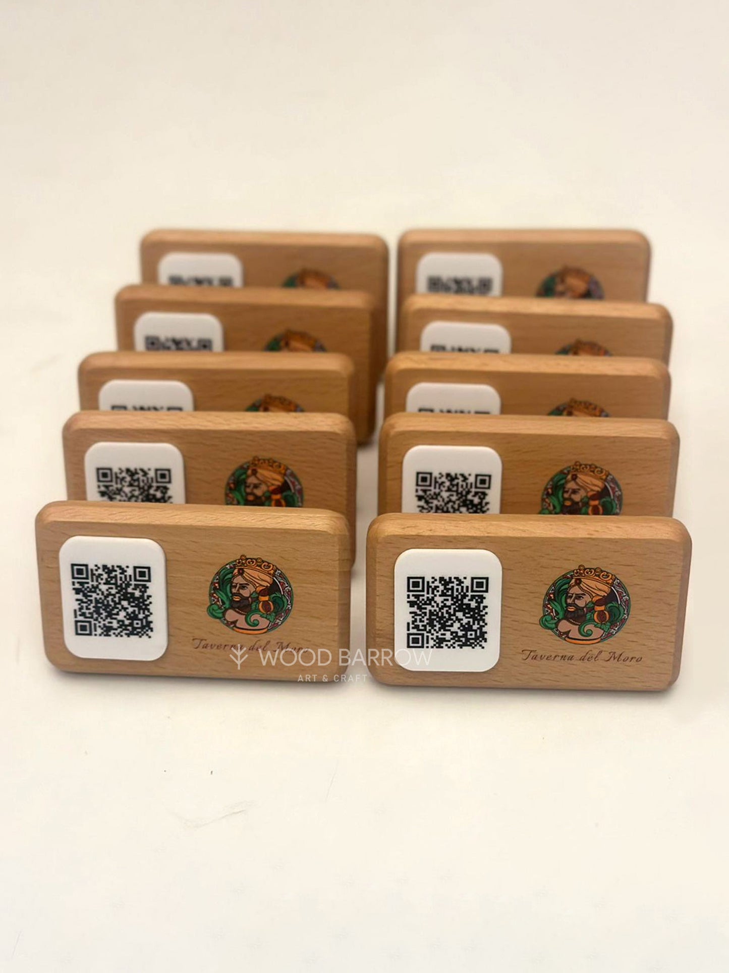 Wooden QR Stand with Logo Prints