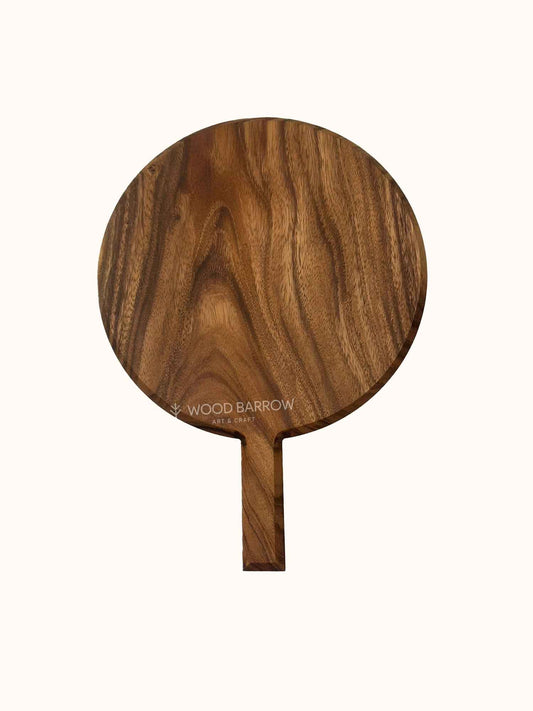 Customized Round Wood Serving/Cutting Board with Handle