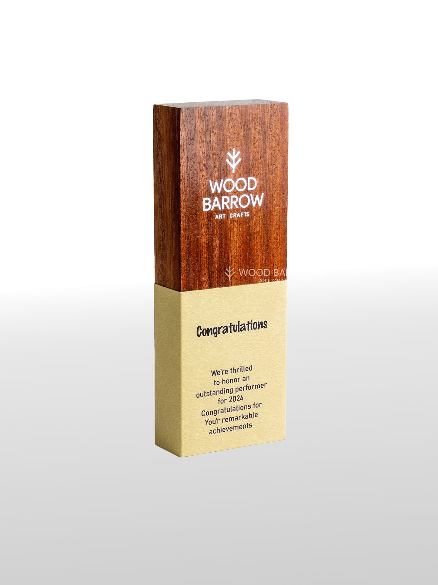 Custom Wooden Trophies Wrapped in Fine Leather