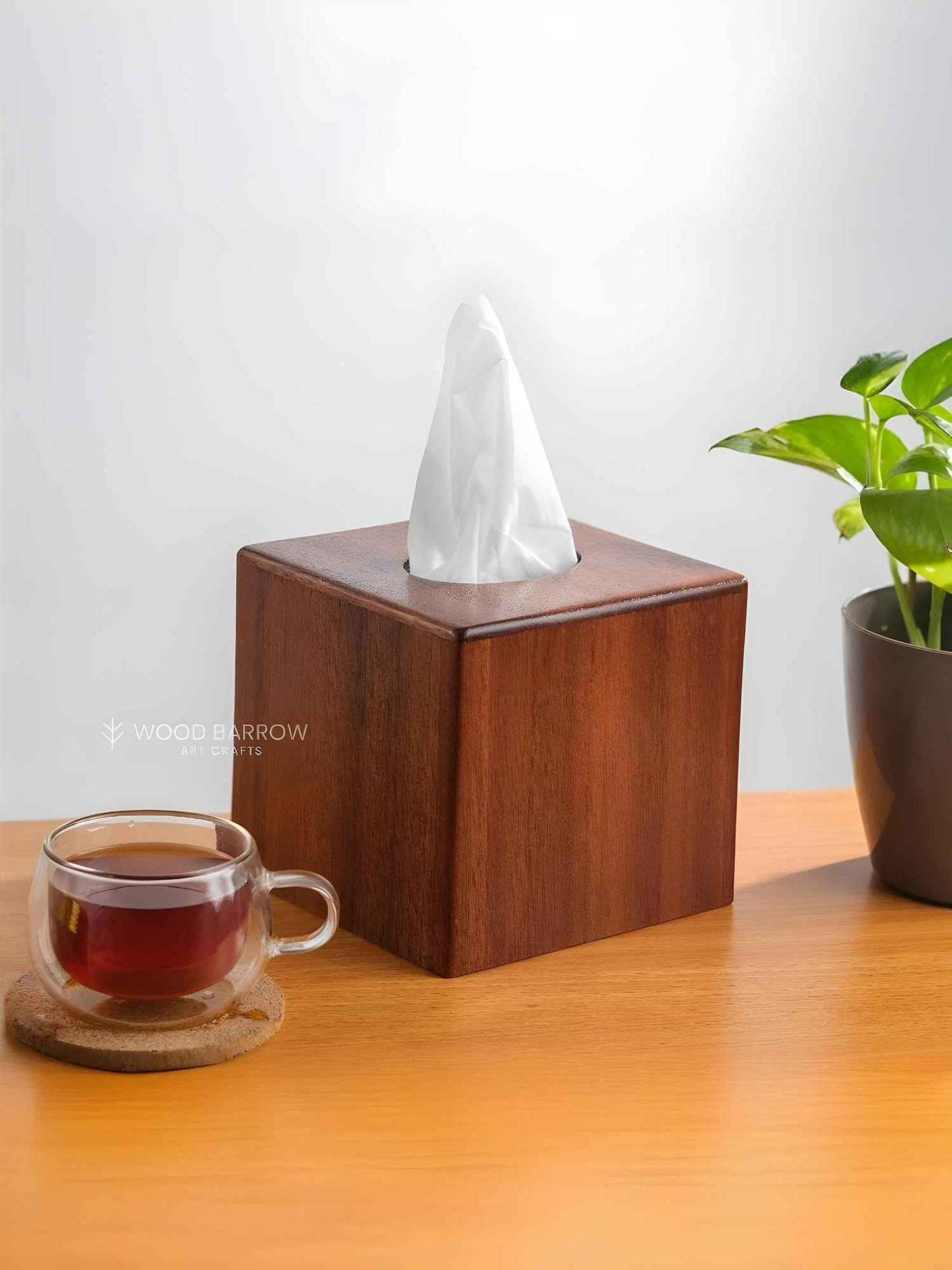 Handcrafted Kosipo Wood Tissue Box