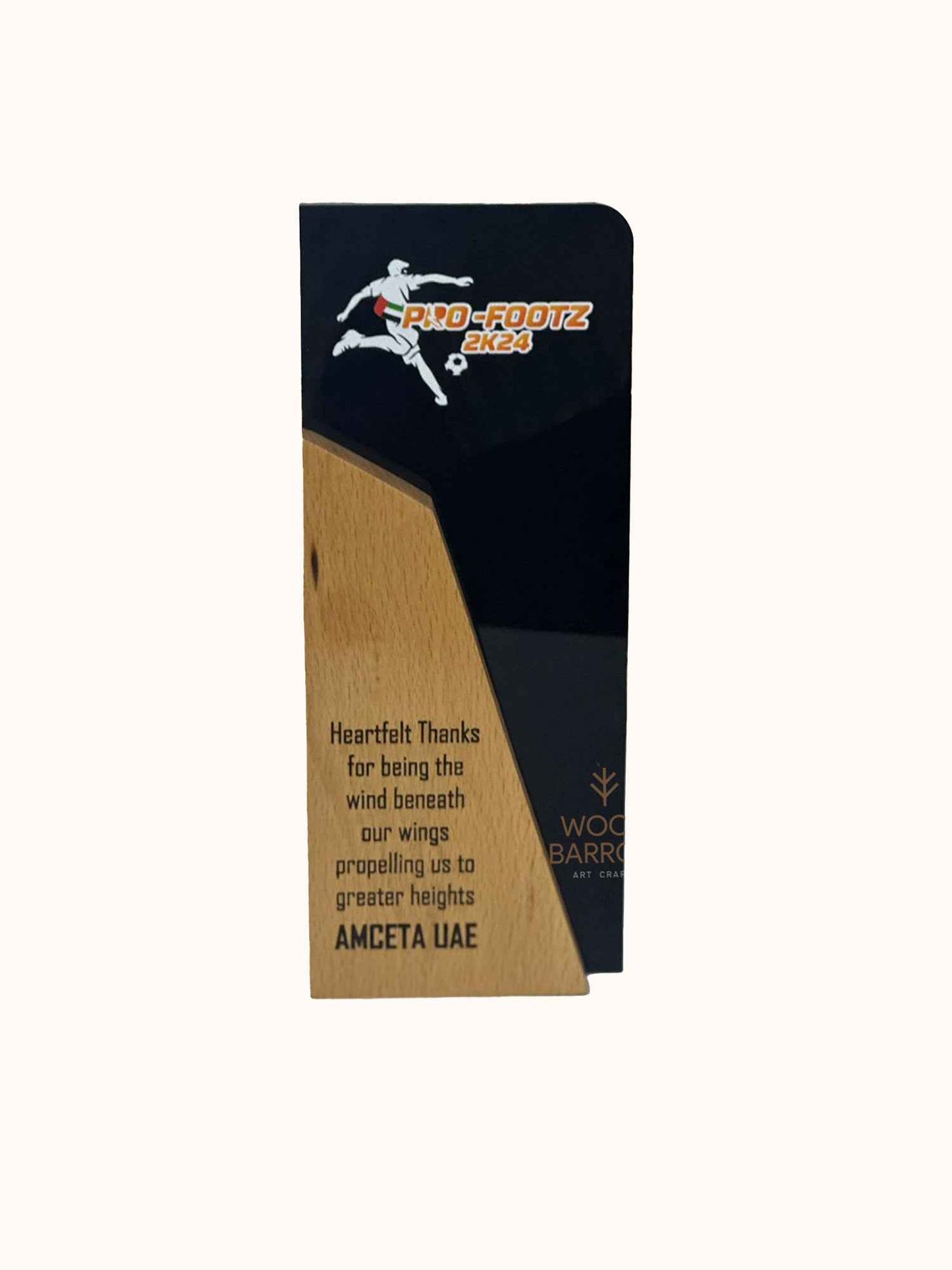 Exquisite Wooden and Acrylic Trophy: Handcrafted Excellence from UAE