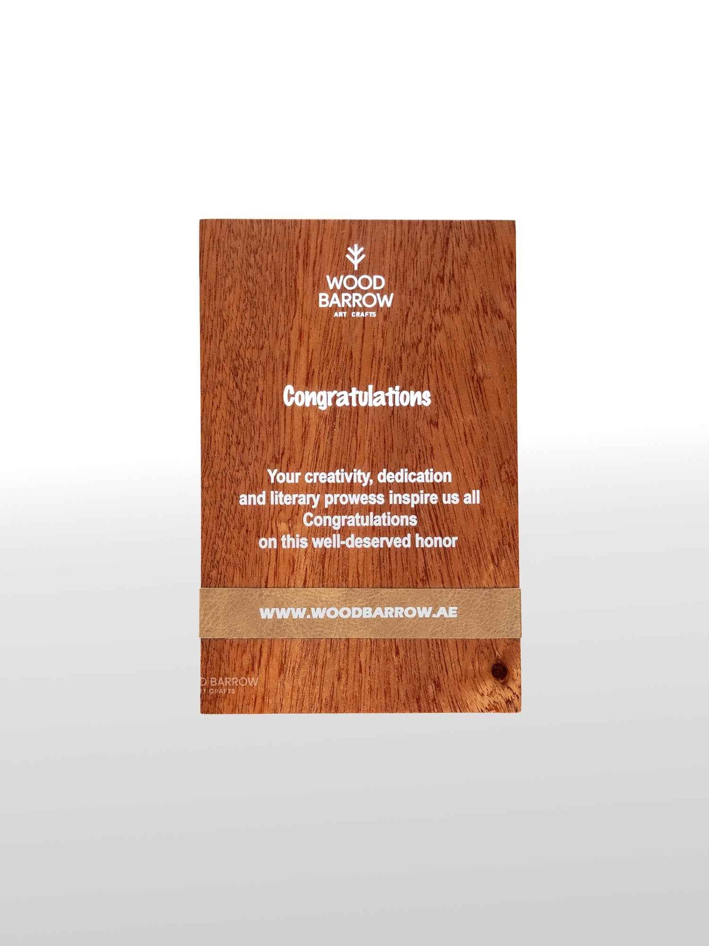 Wooden Trophy with Elegant Leather Strap