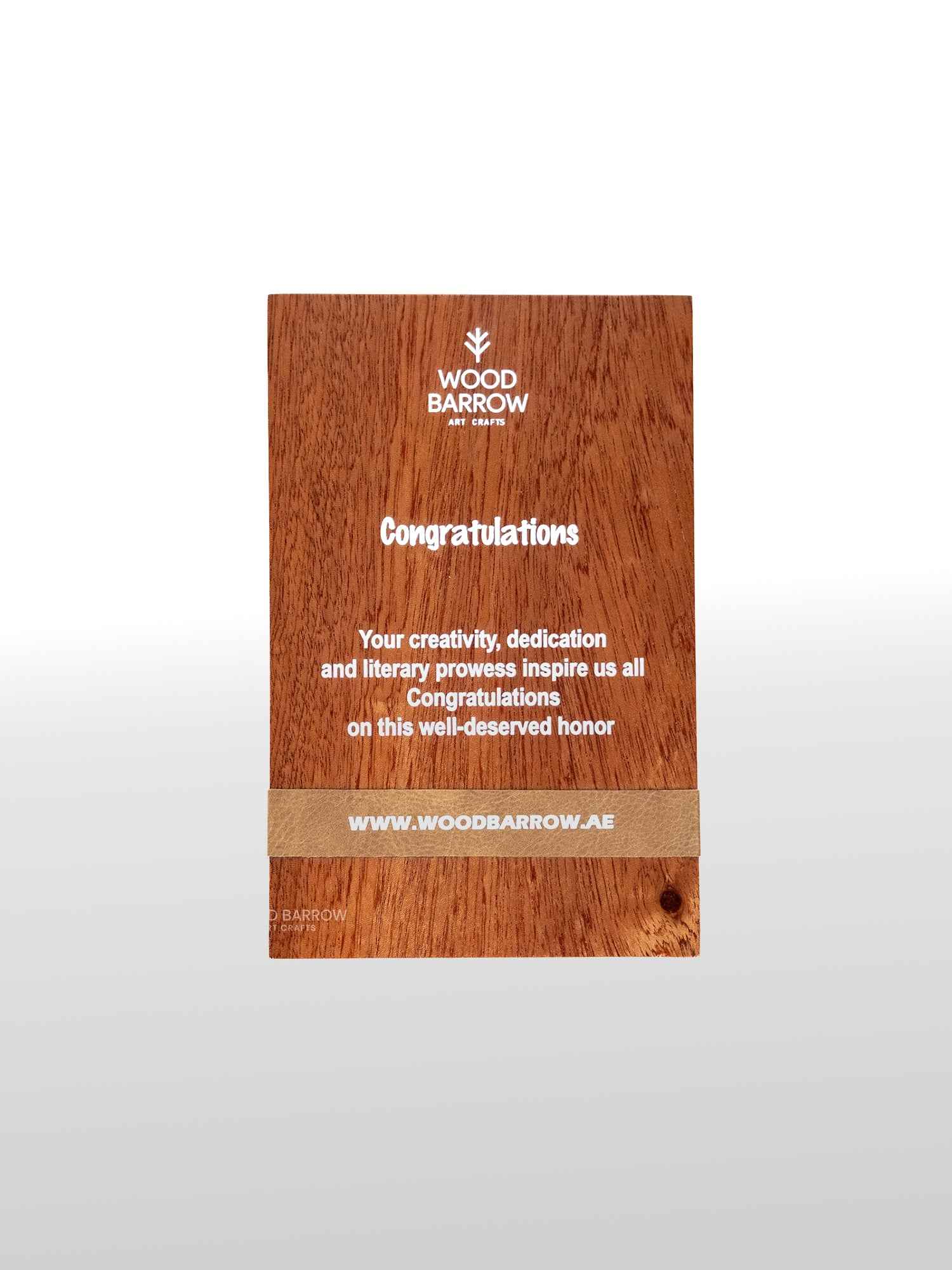 Wooden Trophy with Elegant Leather Strap