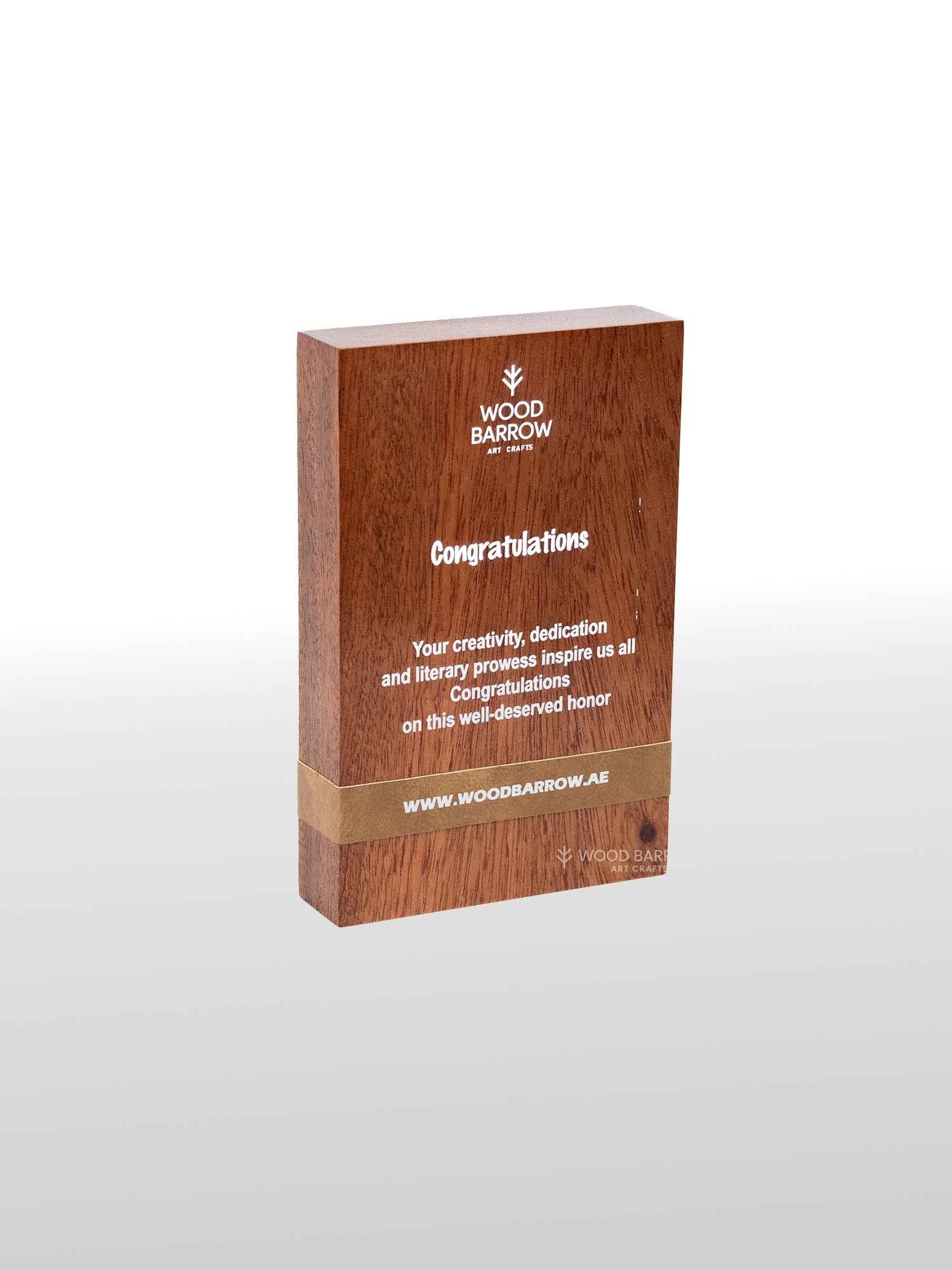 Wooden Trophy with Elegant Leather Strap