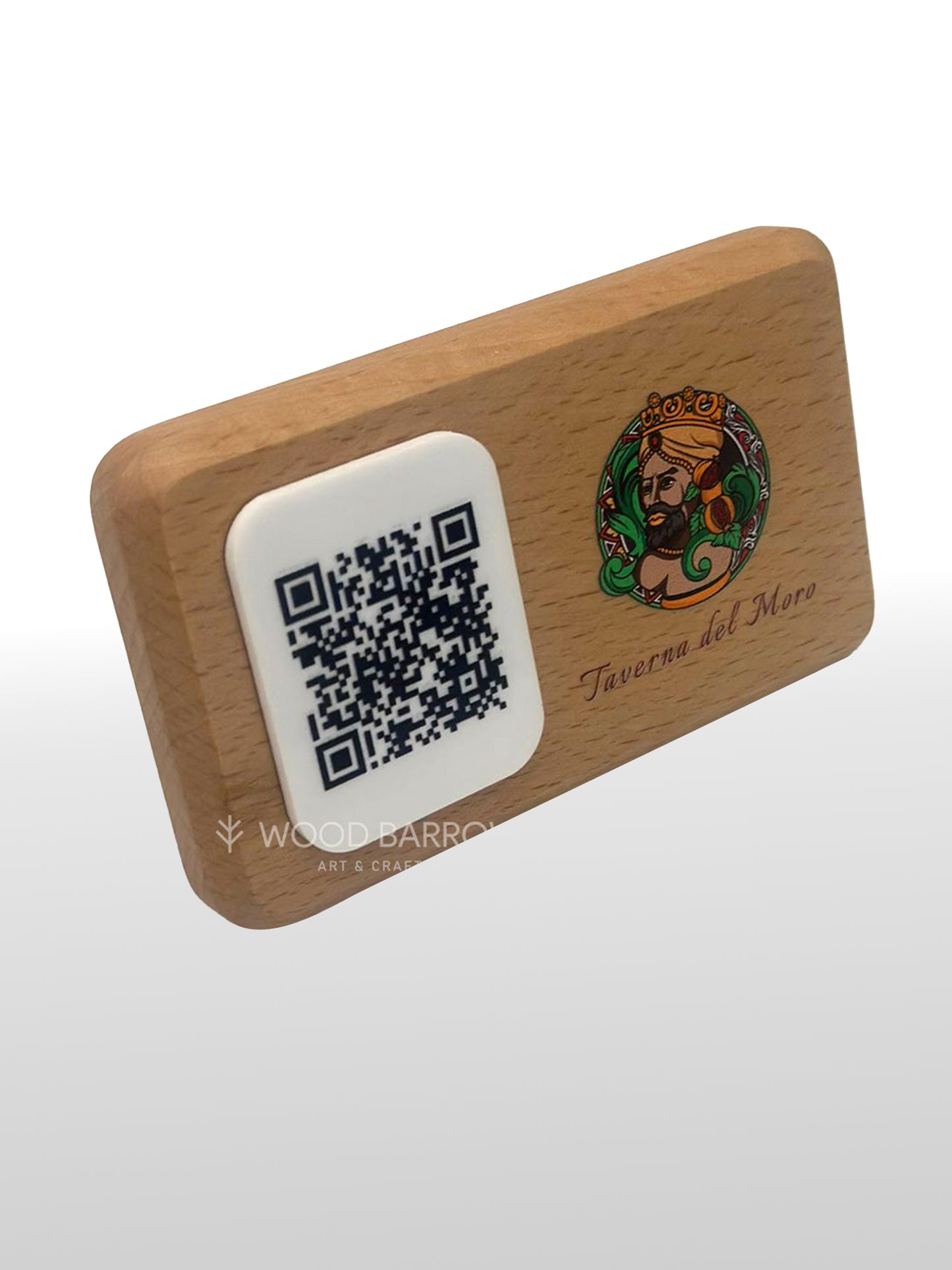 Wooden QR Stand with Logo Prints