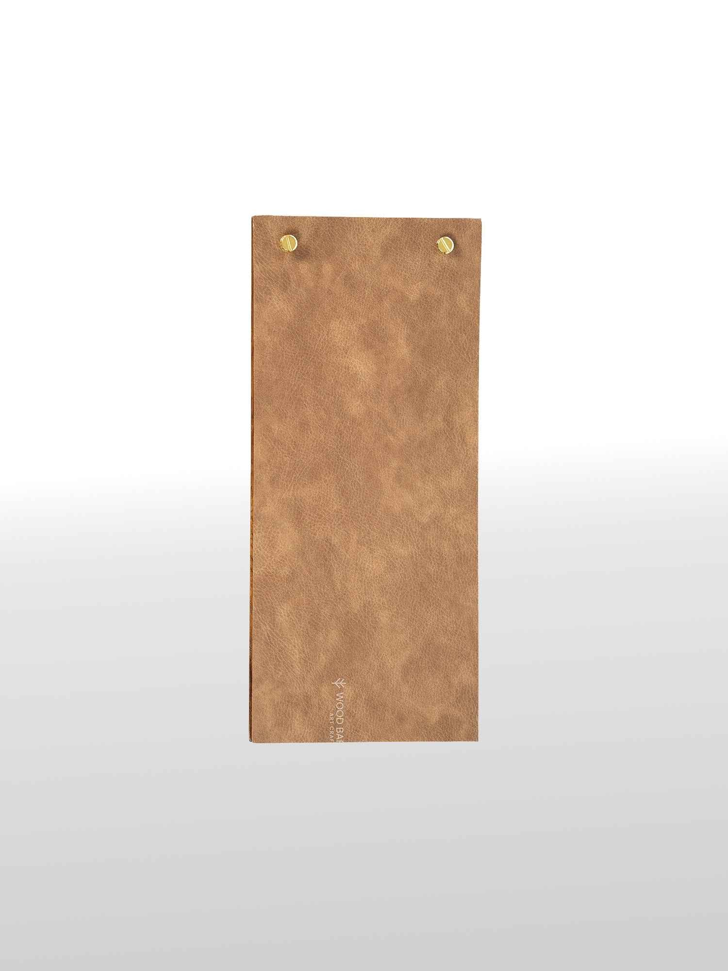 Small Wooden Menu Holder with Leather Covering