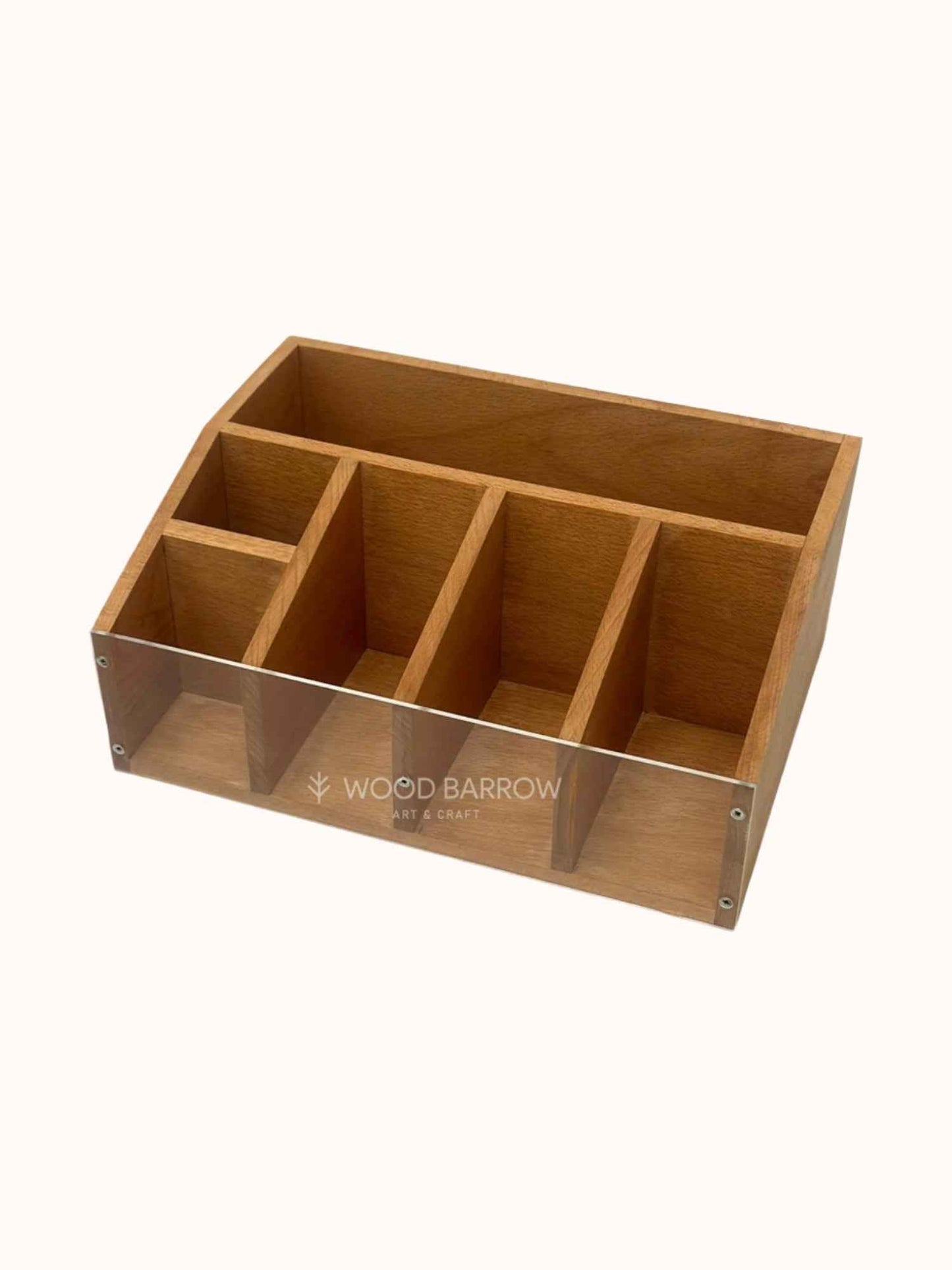 Wooden Coffee Station Organizer – Farmhouse Style Coffee Bar Caddy for Countertop