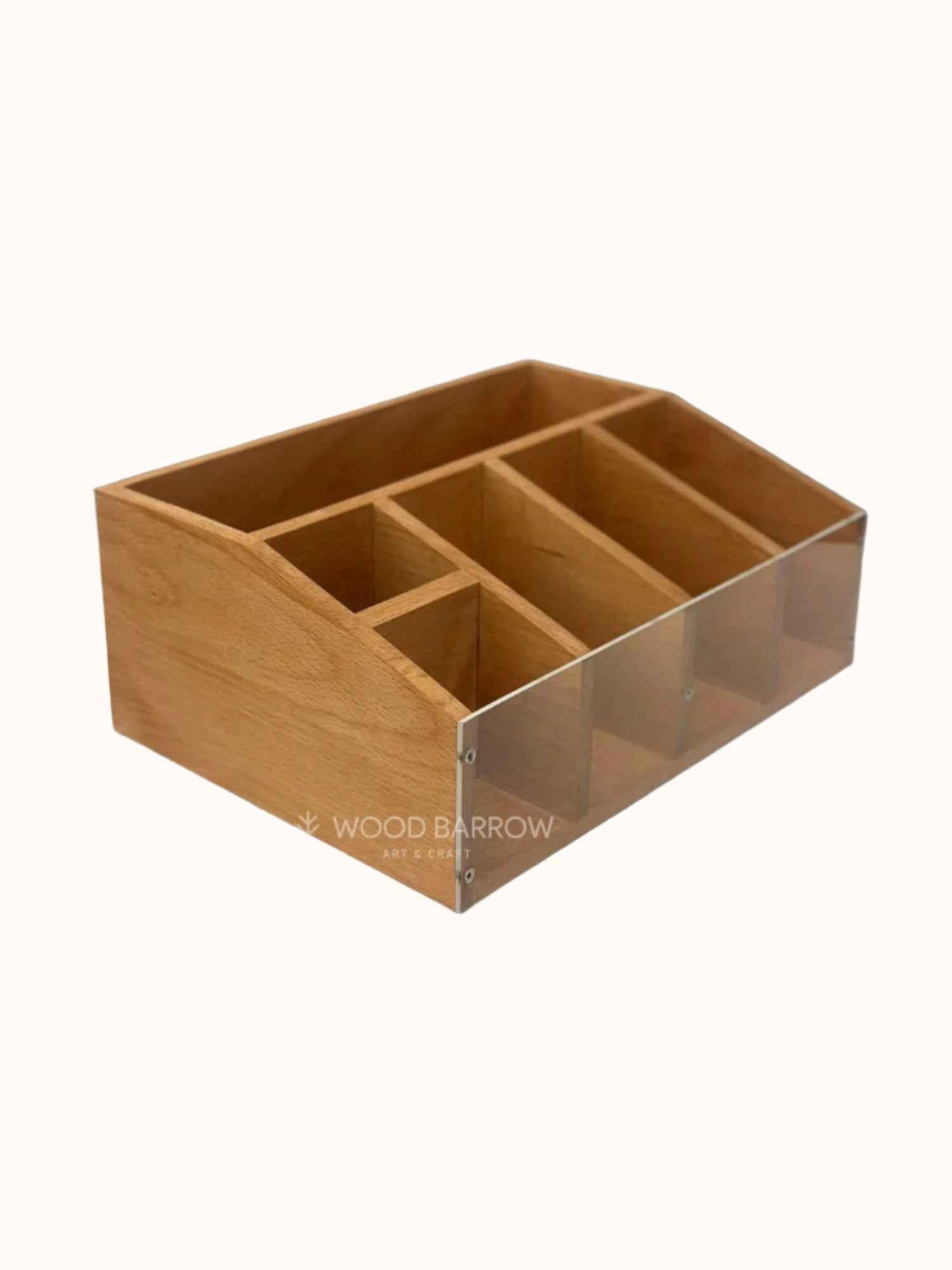 Wooden Coffee Station Organizer – Farmhouse Style Coffee Bar Caddy for Countertop
