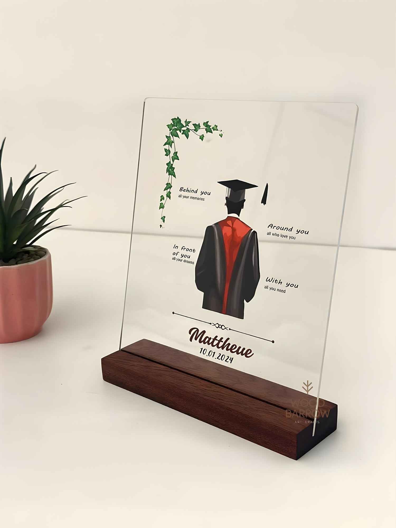 Personalized Graduation Desk Sign - Inspirational Gift Made in UAE
