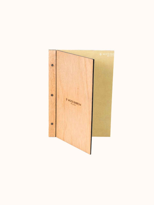 Wooden Folding Menu Holder with Leather Cover