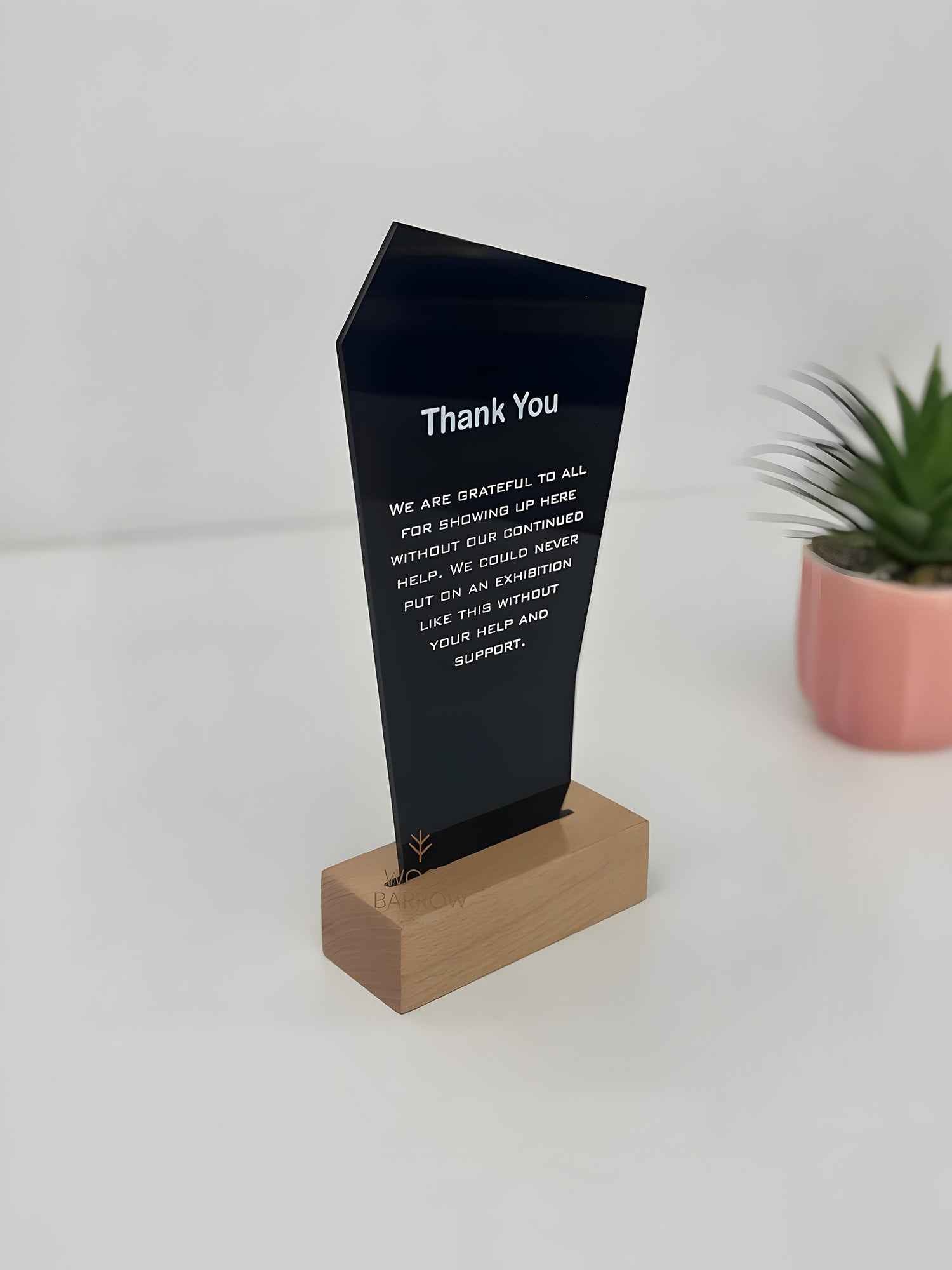 Custom Engraved Wooden and Acryllic Trophy