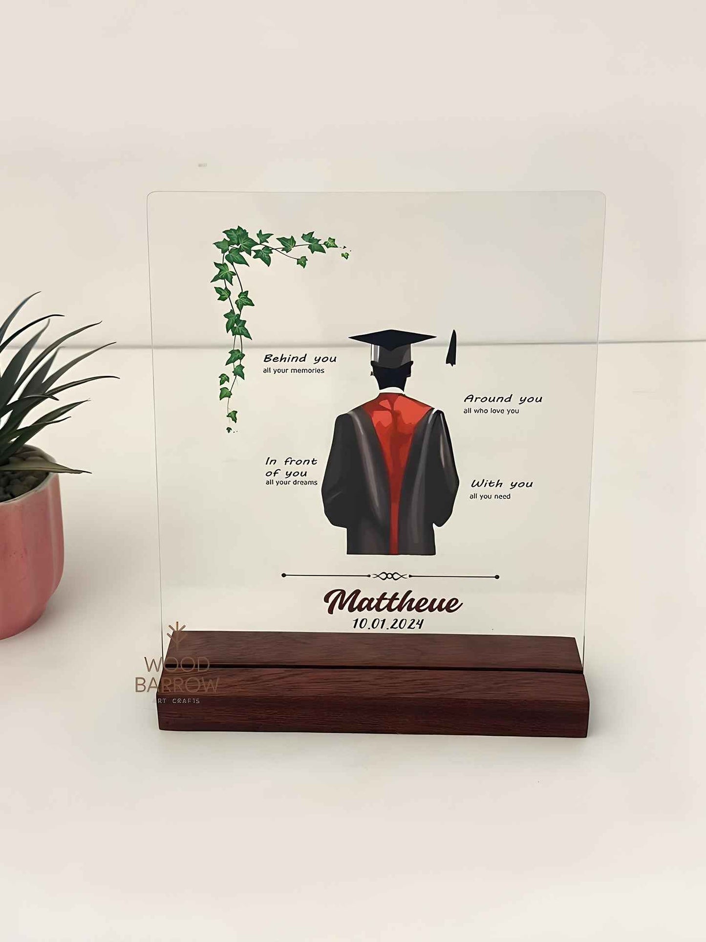 Personalized Graduation Desk Sign - Inspirational Gift Made in UAE