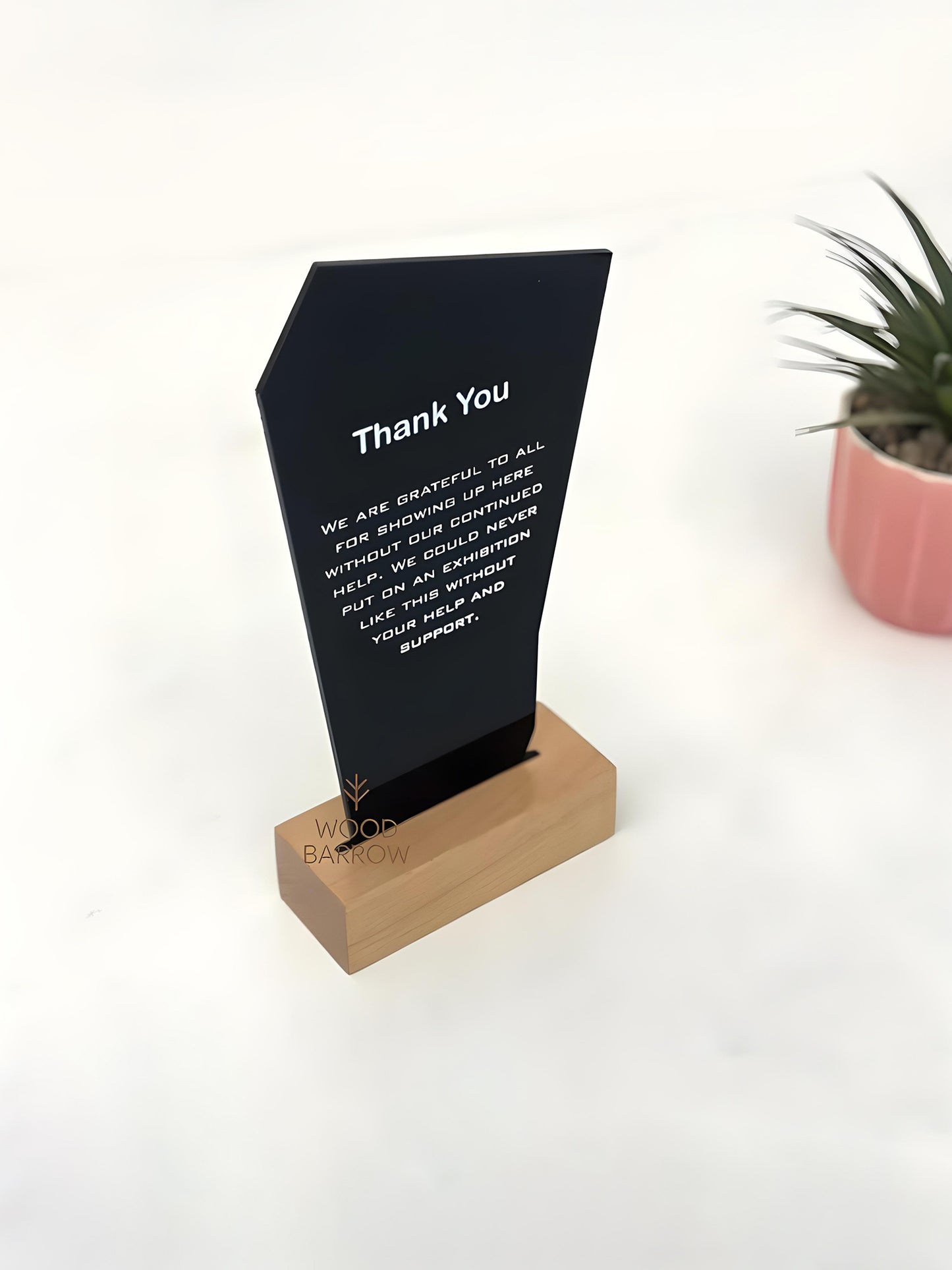Custom Engraved Wooden and Acryllic Trophy