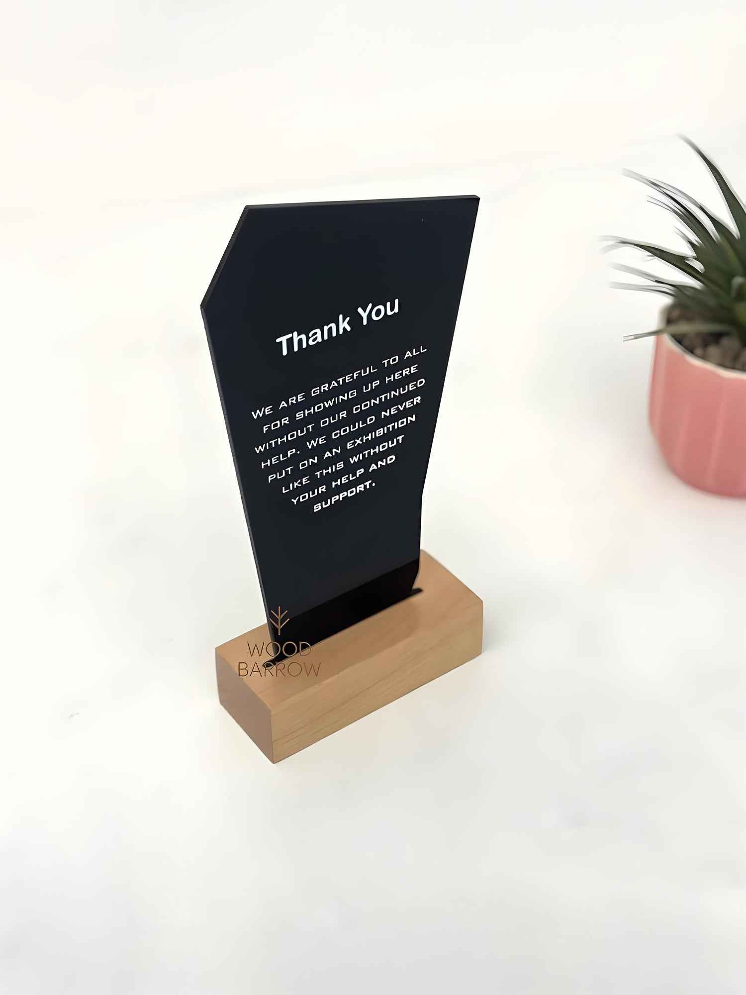 Custom Engraved Wooden and Acryllic Trophy