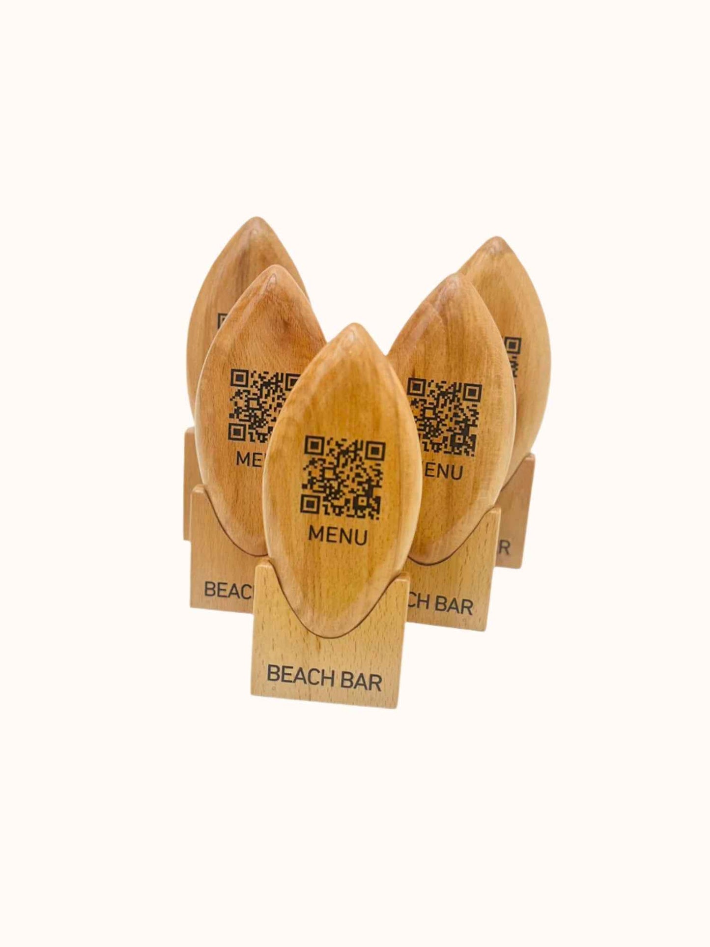 Wooden QR Menu Stand for Contactless Convenience