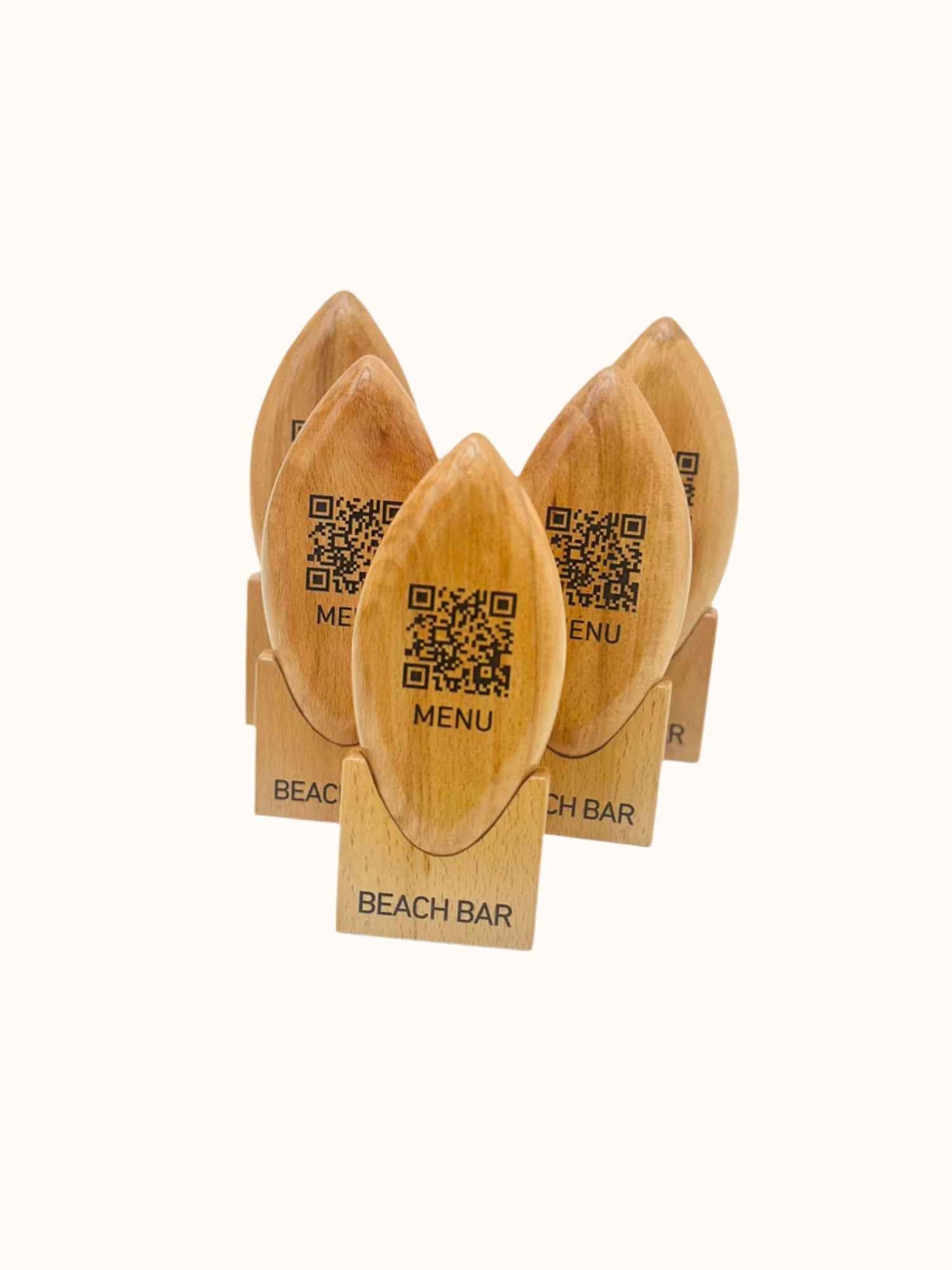 Wooden QR Menu Stand for Contactless Convenience