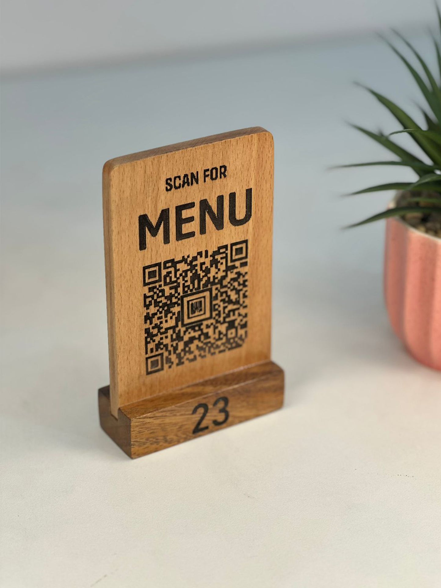 Wooden QR Sign - Custom Engraved