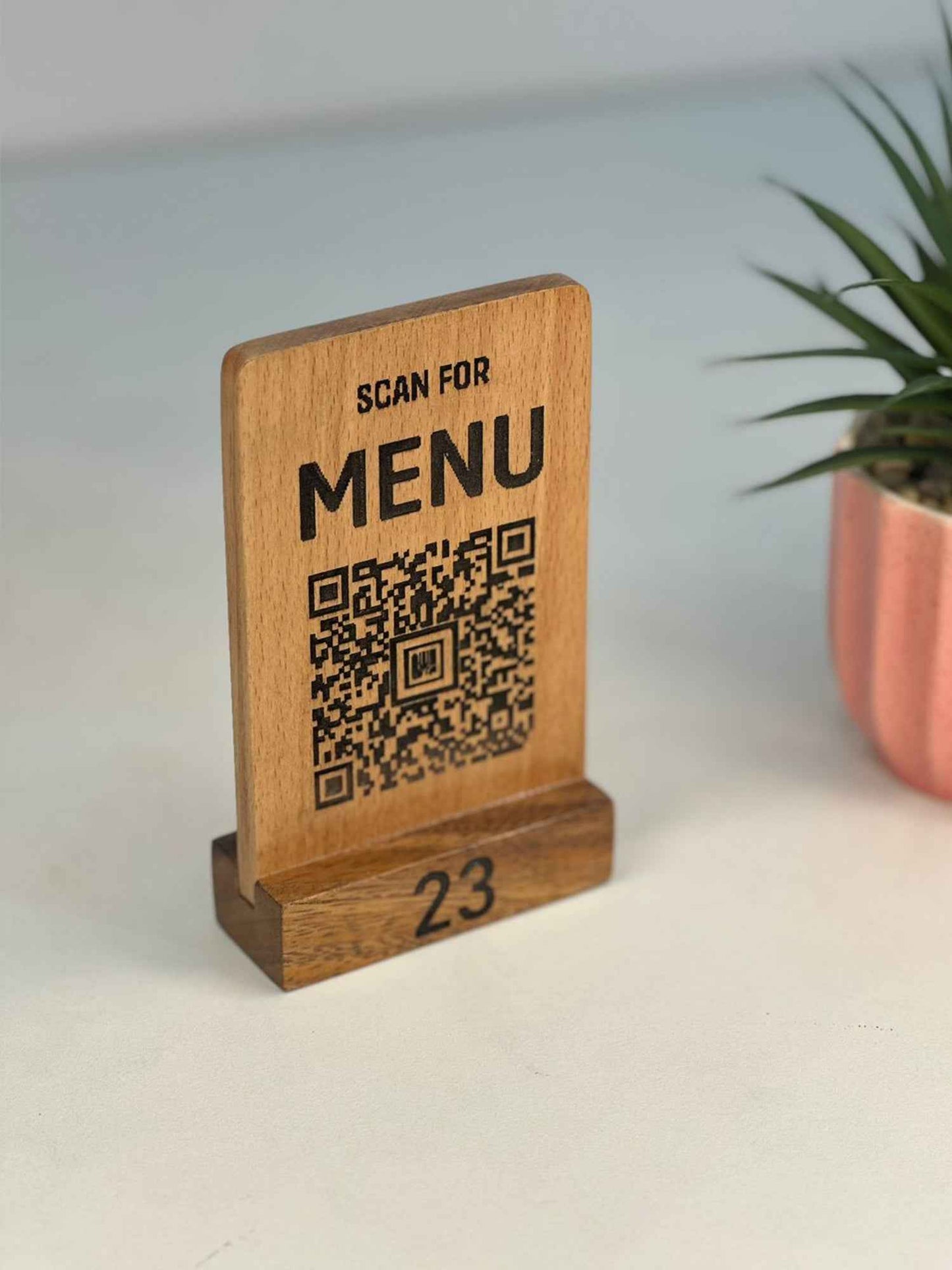 Wooden QR Sign - Custom Engraved