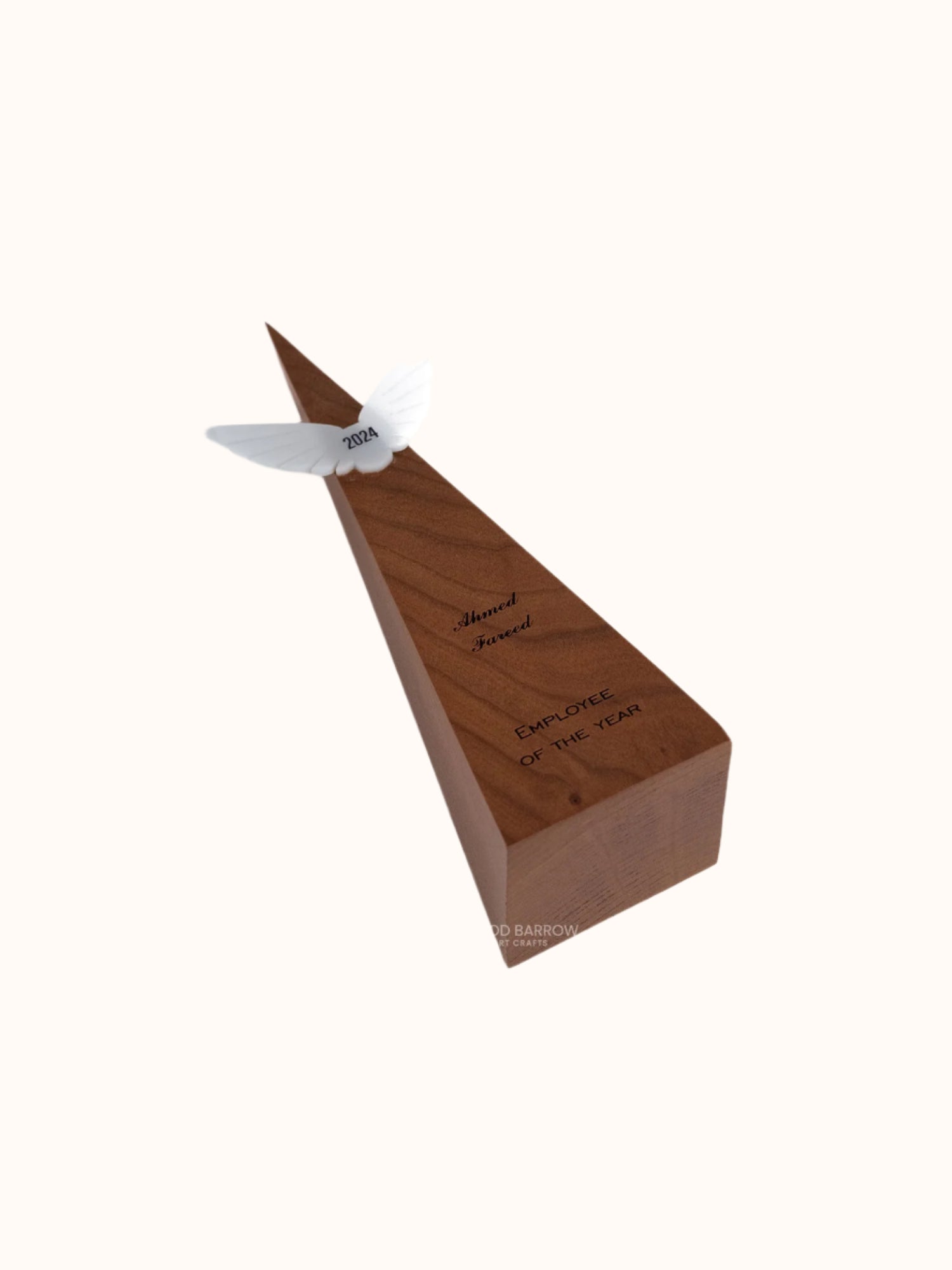 Wooden Triangular Award with Custom Engraving