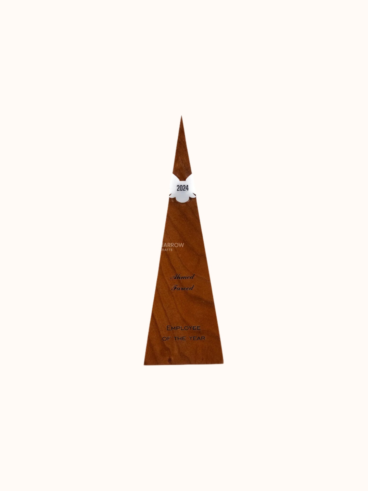 Wooden Triangular Award with Custom Engraving