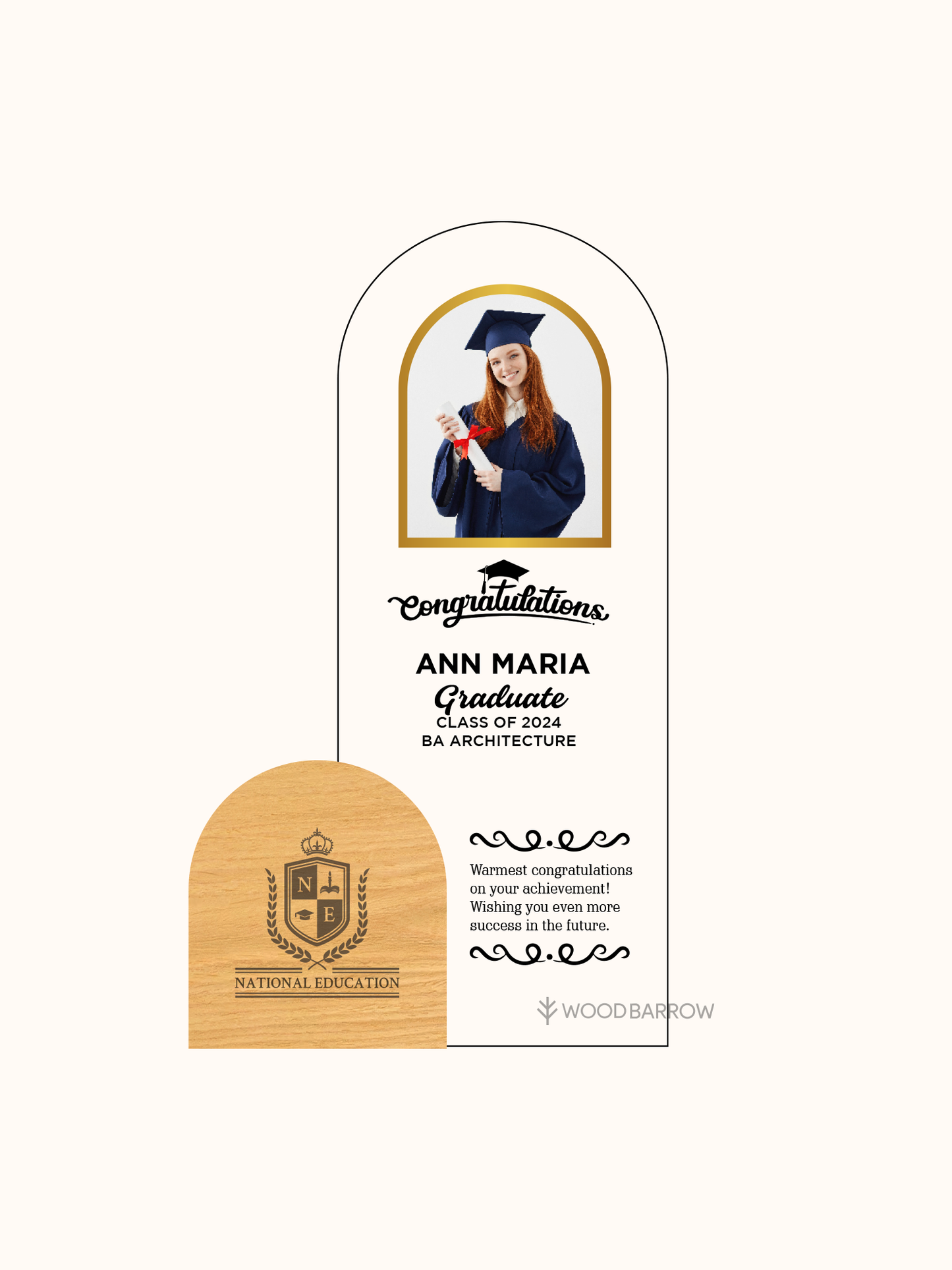 Customized Wooden & Acrylic Photo Trophy – Personalized Recognition Award for Hospitality Industry
