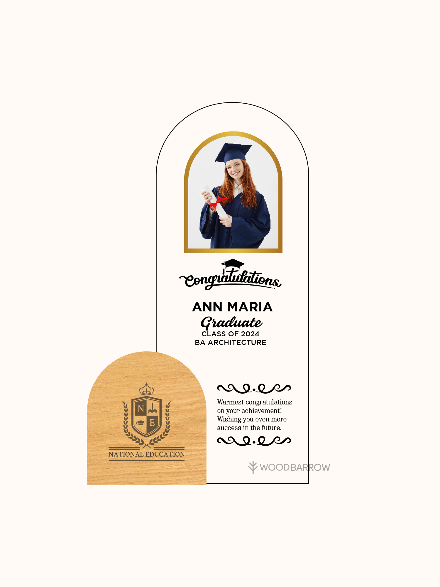 Customized Wooden & Acrylic Photo Trophy – Personalized Recognition Award for Hospitality Industry