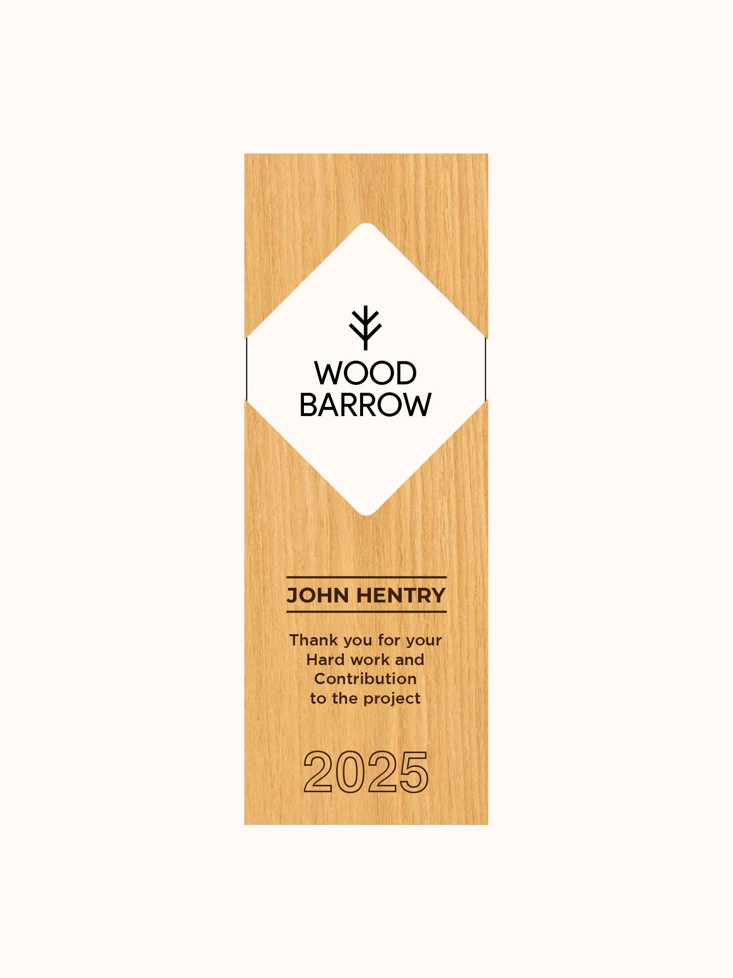 Customized Wooden Trophy – Premium Recognition Award for Hospitality Excellence