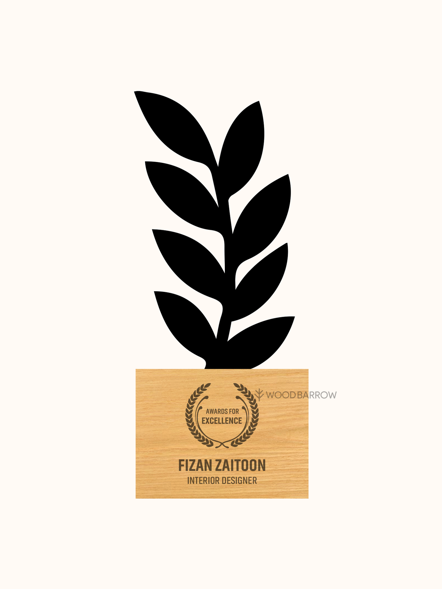 Customized Acrylic & Wooden Trophy – Elegant Recognition Award for Hospitality Industry