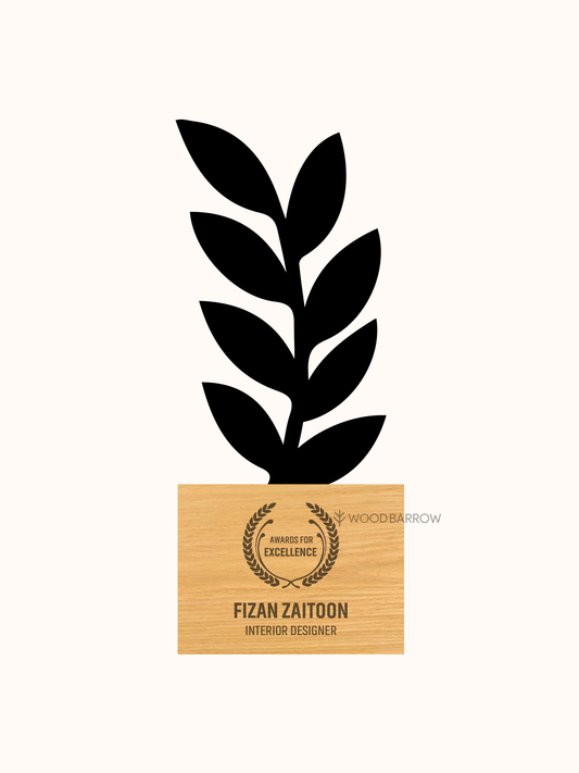 Customized Acrylic & Wooden Trophy – Elegant Recognition Award for Hospitality Industry