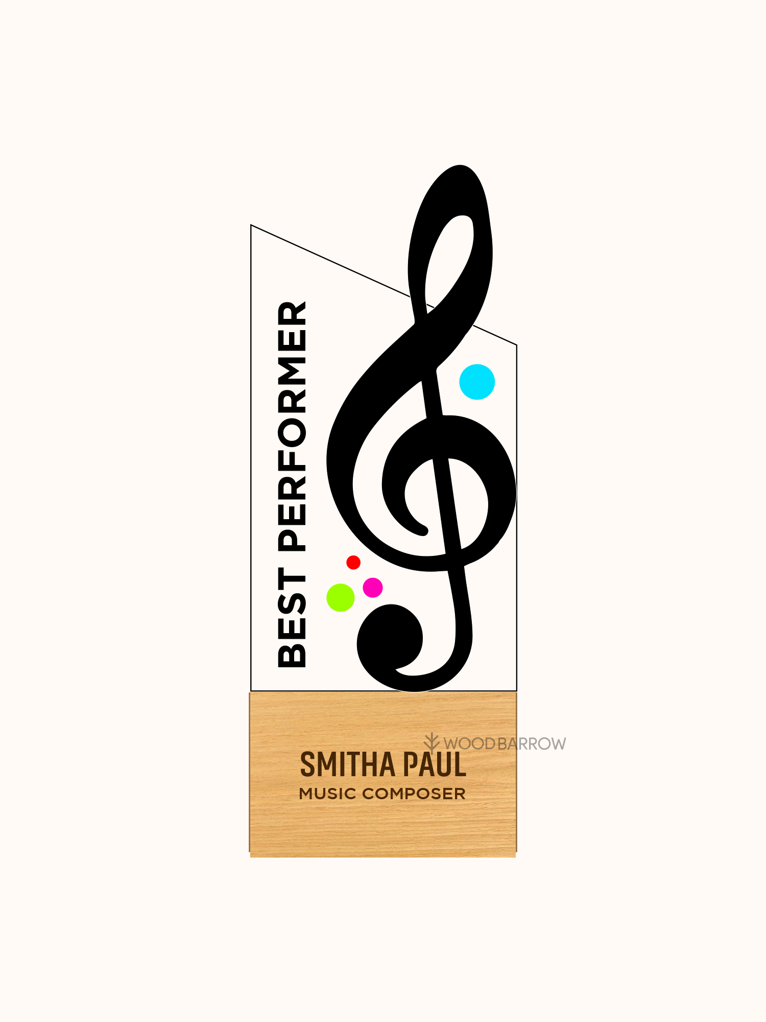 Customized Wooden Acrylic Trophy – Premium Award for Hospitality Excellence