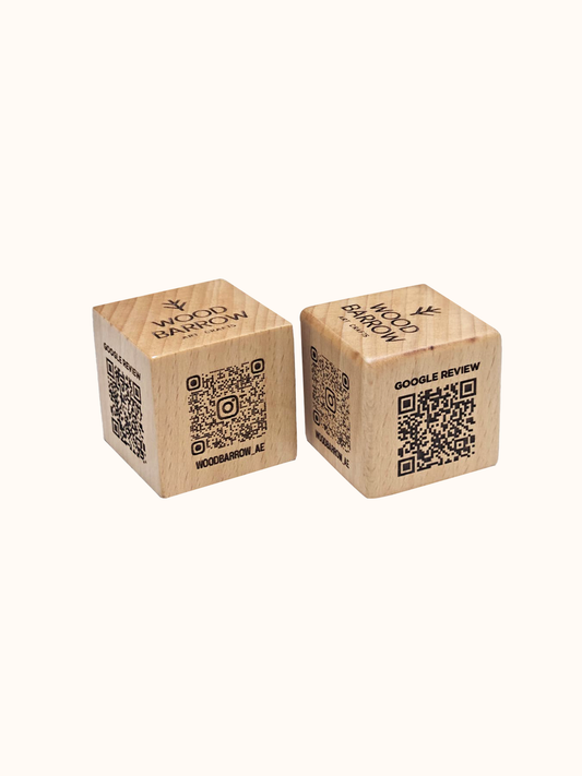Wooden QR Cube | QR Code for Reviews/Digital Menu/ Social Media Handles
