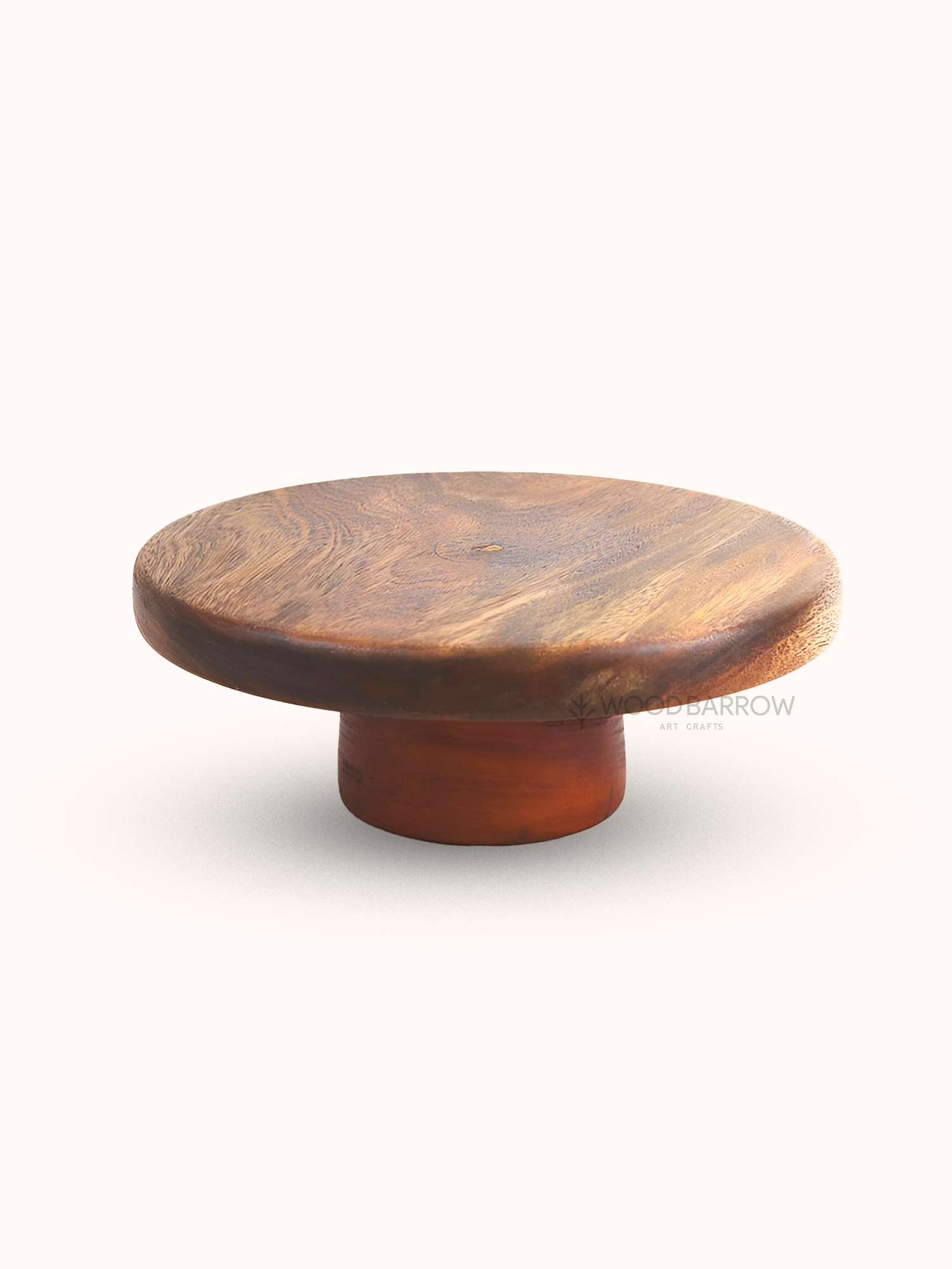 Round Elevated Wooden Cake Stand