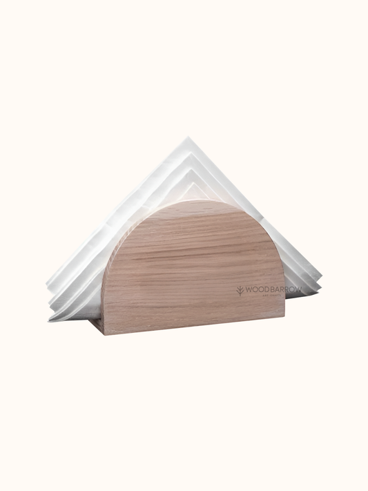 Personalized Wooden Semi-Circle Tissue Stand