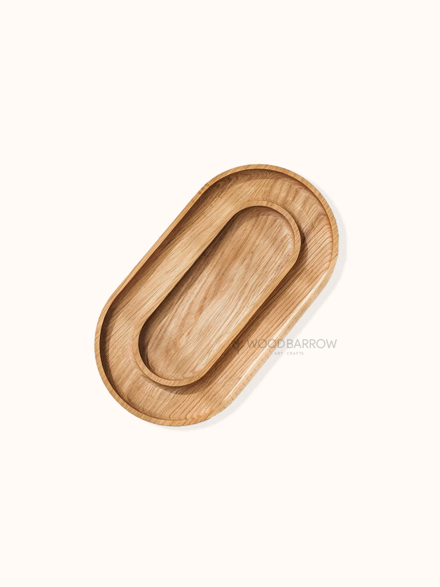 Handmade Wooden Oval Circular Tray