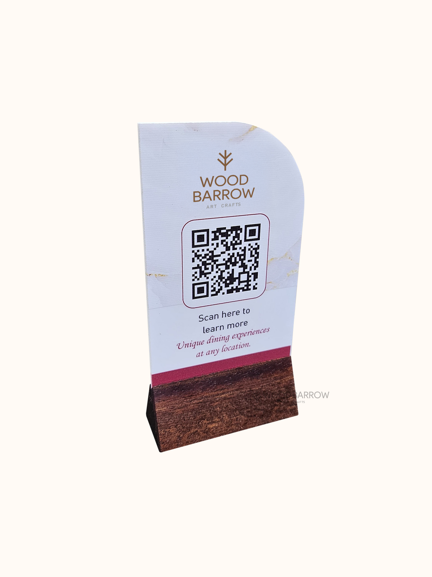 Wooden QR Code Sign-Stand for Hospitality