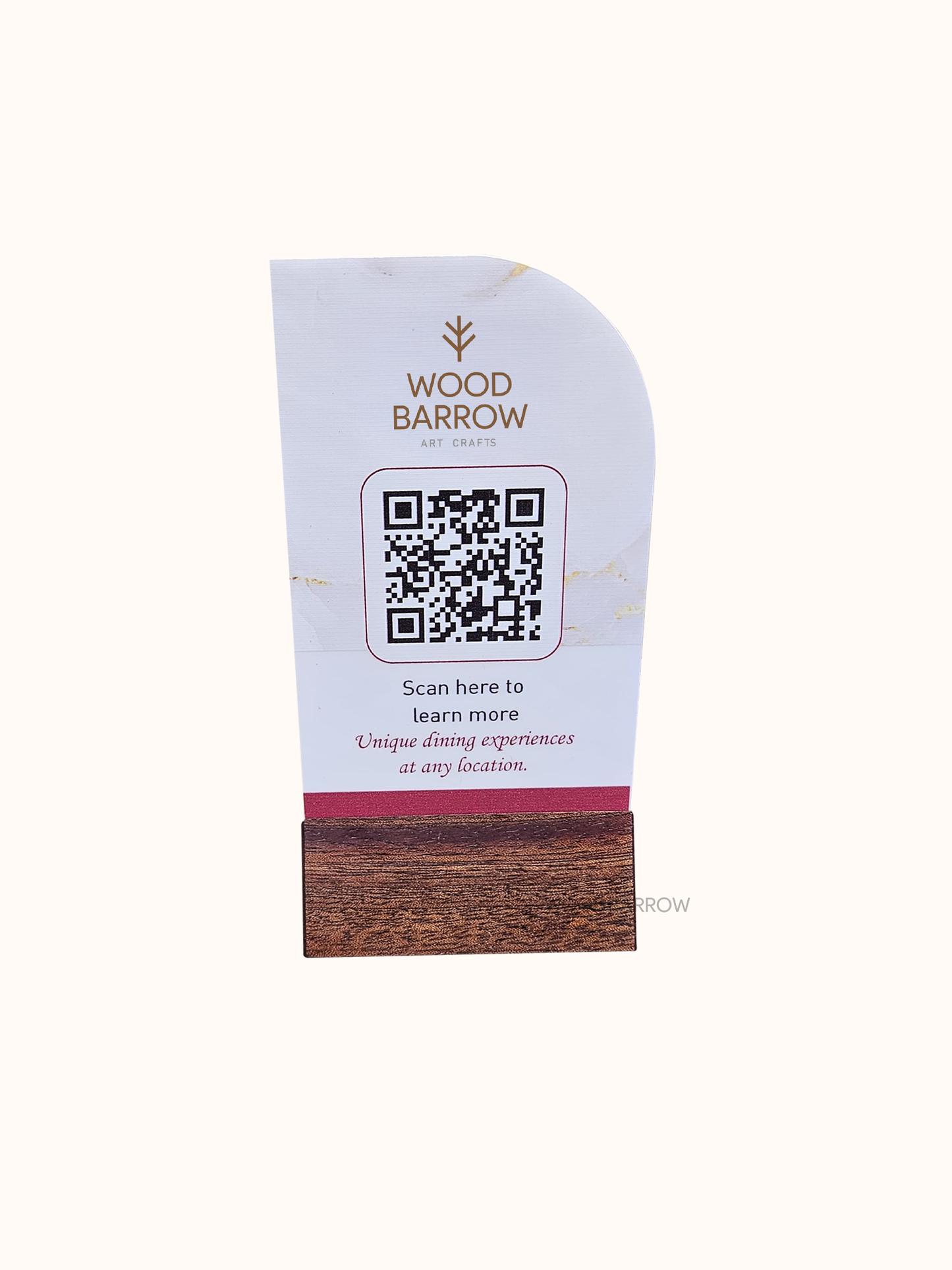 Wooden QR Code Sign-Stand for Hospitality