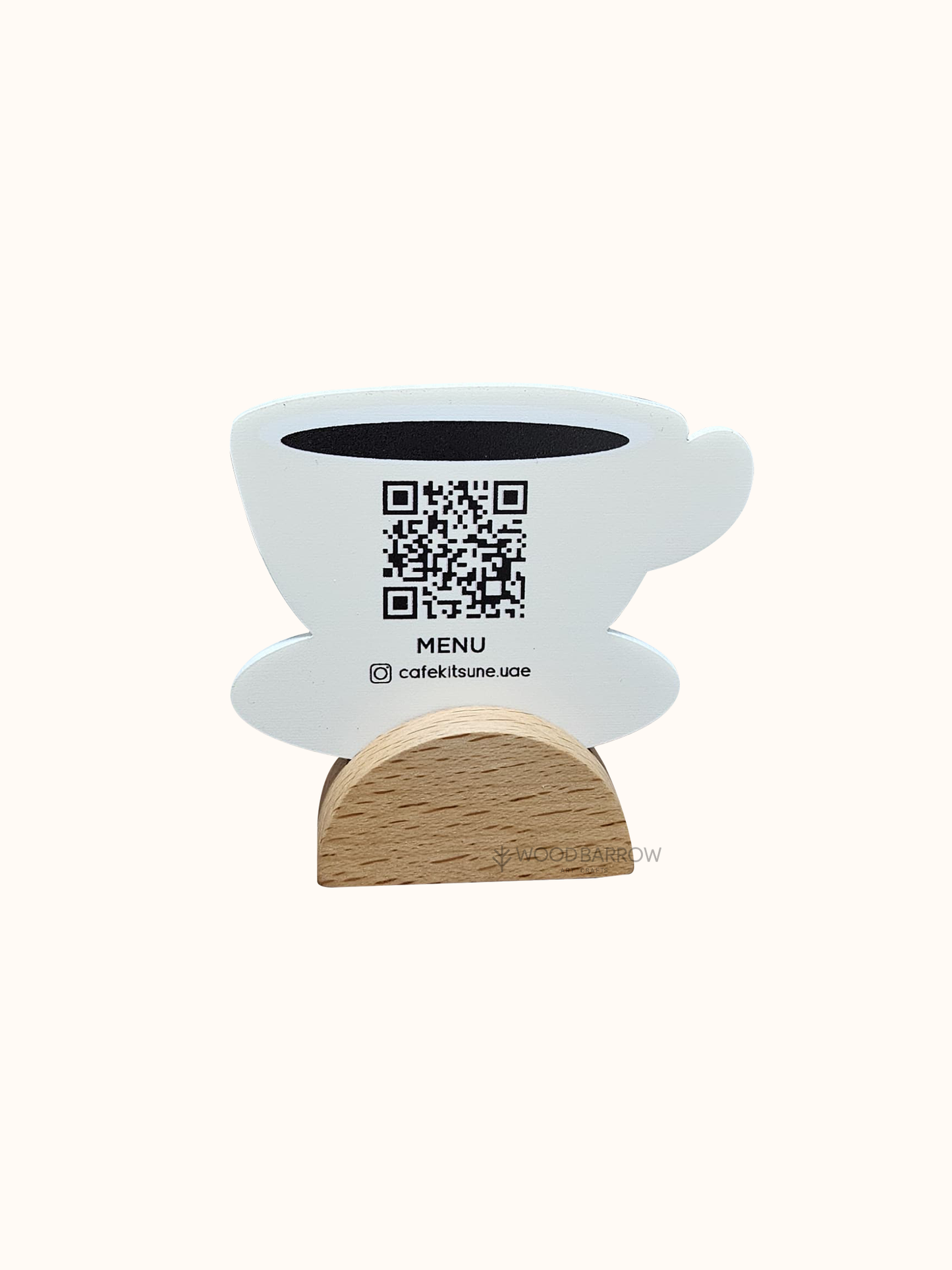Tea Cup-Shaped Double-Sided Table Number Menu