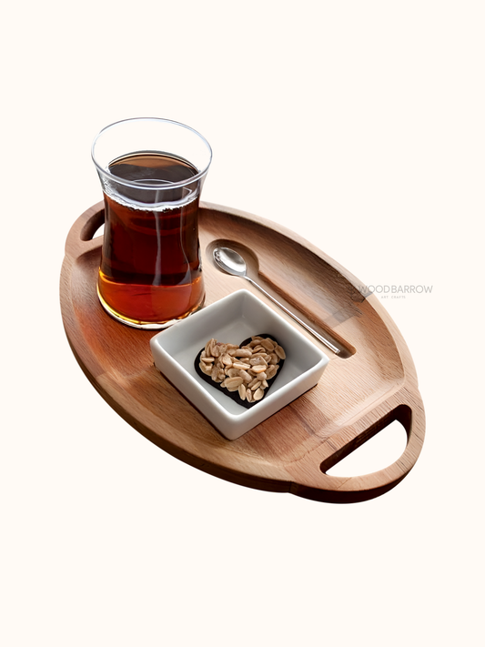 Oval Wooden Tea Serving Tray