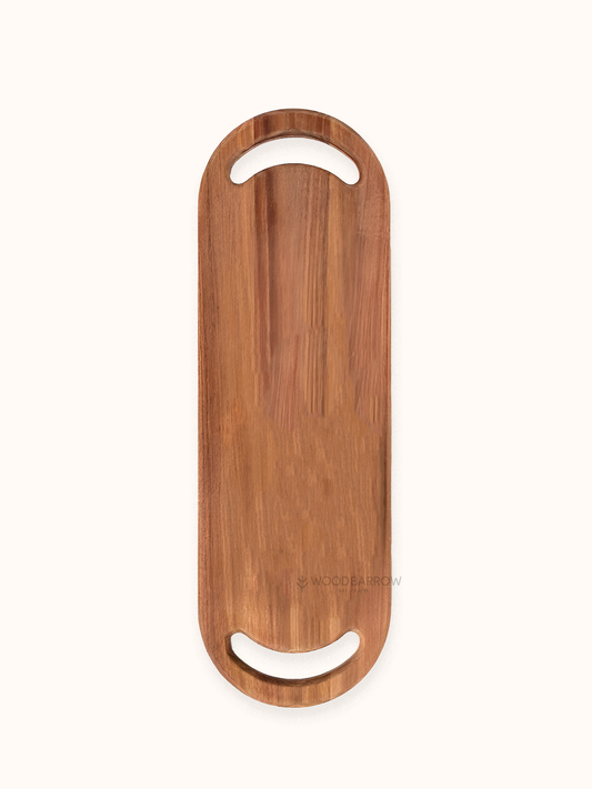 Oval Wood Tray with Cut-Out Handles