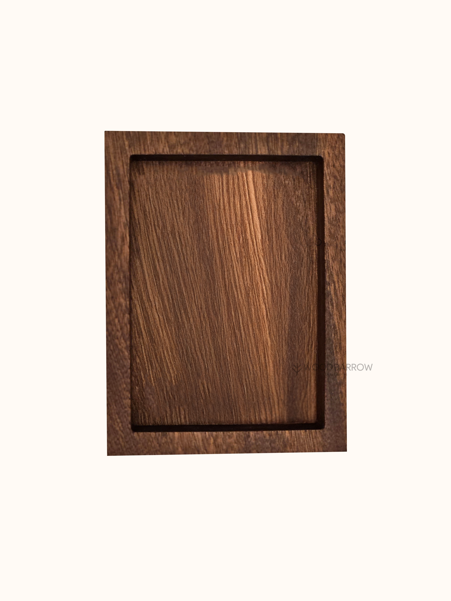 Custom-sized wooden organizer tray for hotel supplies