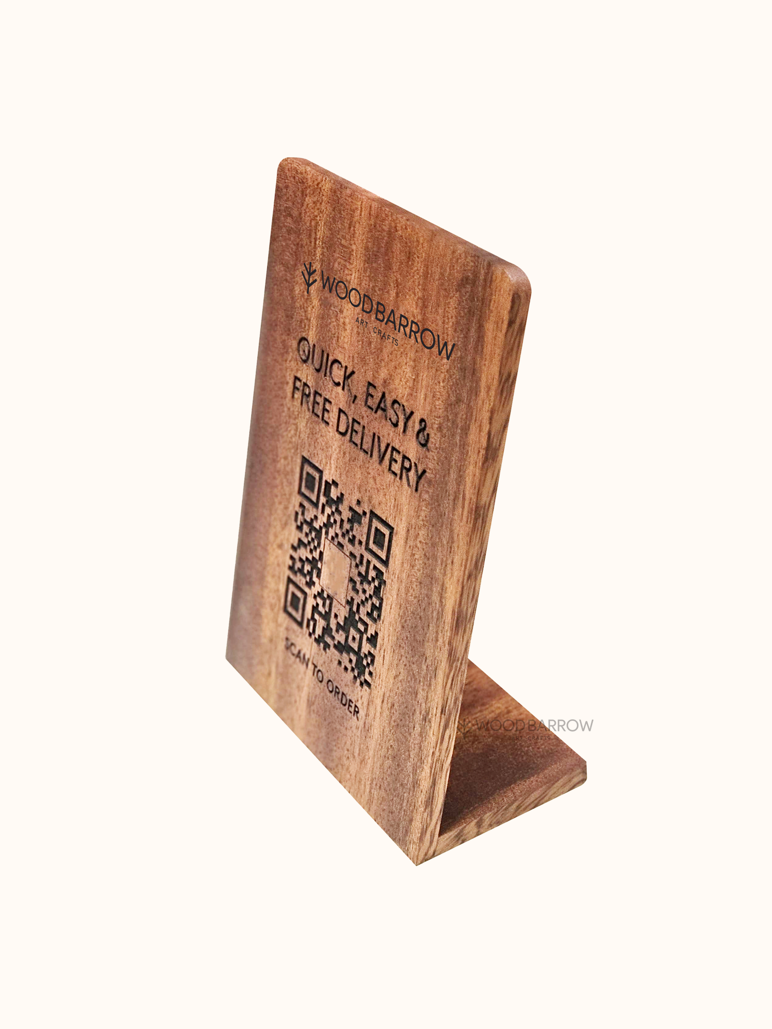 Wooden QR Code Display Stand